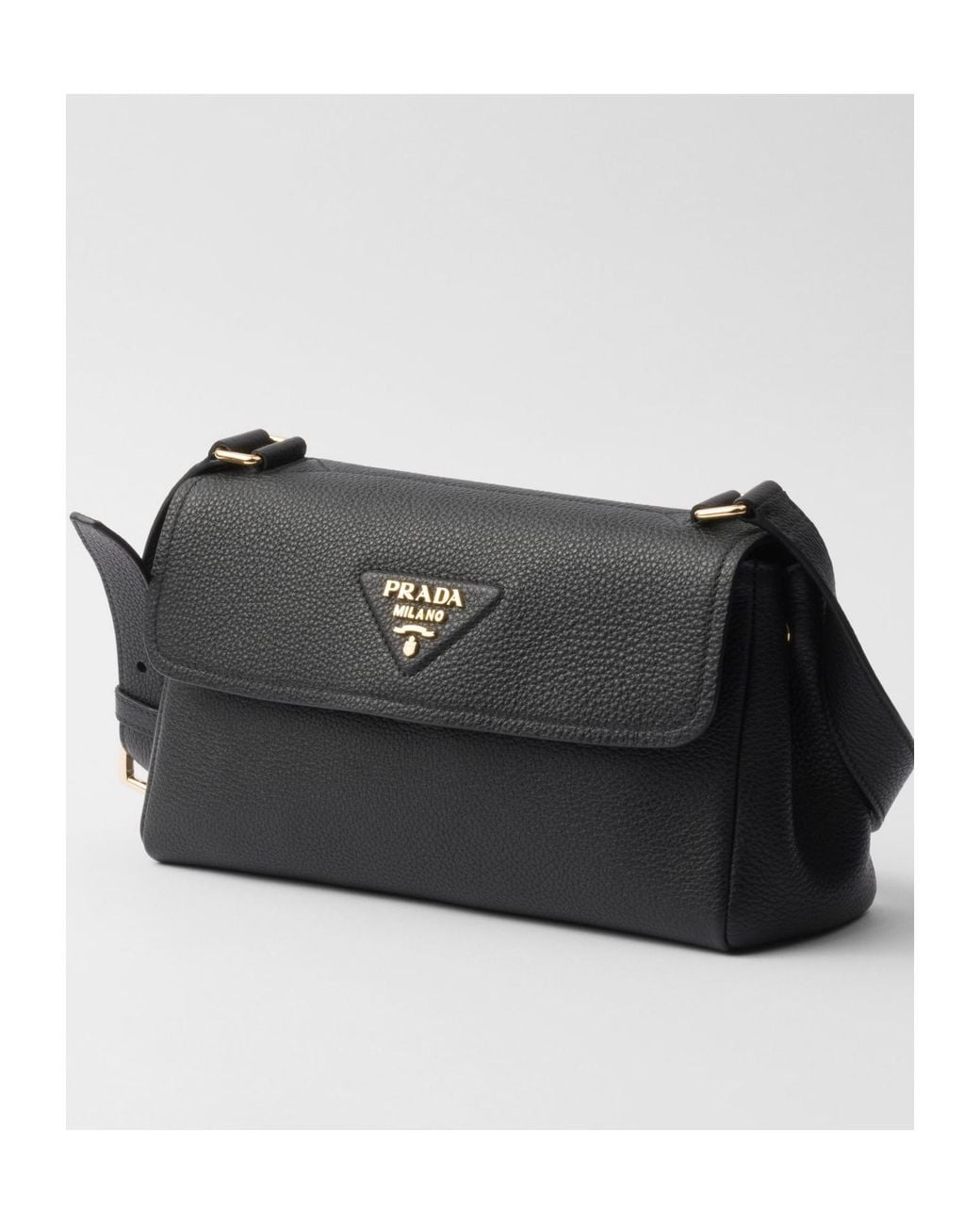 Prada Black Foldover-Top Shoulder Bag