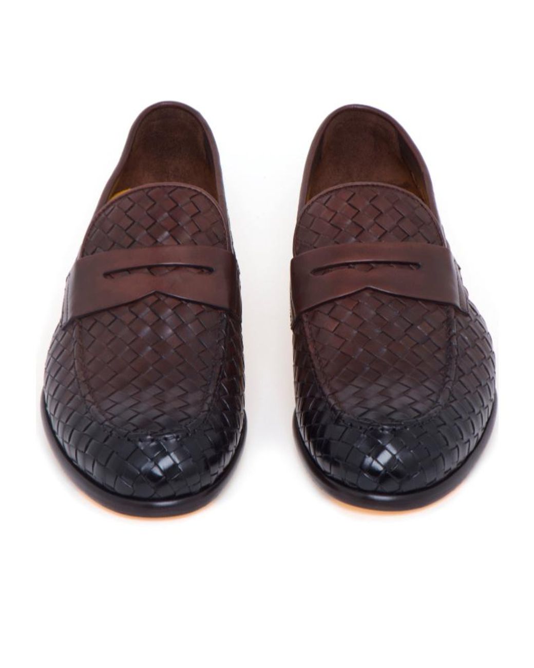 Doucal's Brown Round Toe Woven Loafers for men