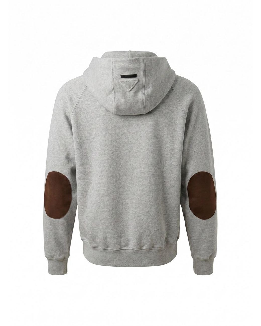 Prada Gray Elbow-Patch Hoodie for men