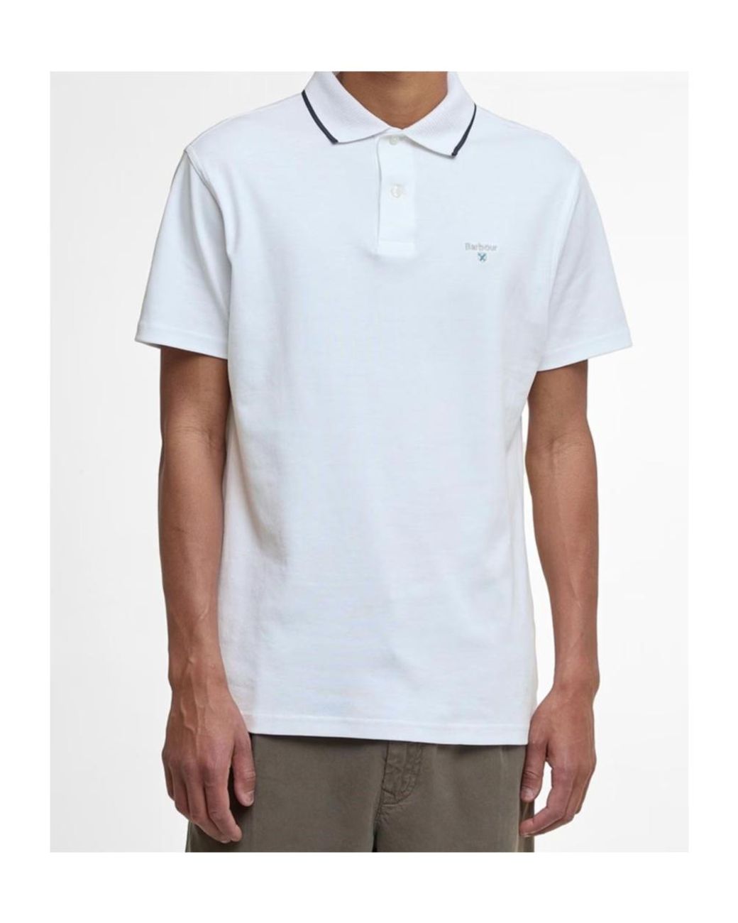 Barbour White Hackney Tailored Short-Sleeved Polo Shirt for men