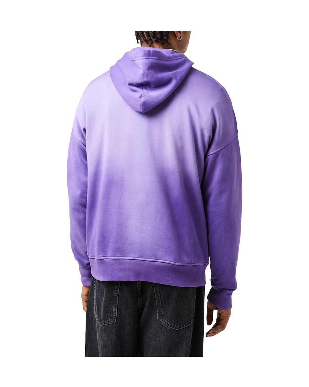DIESEL Purple Gradient Wash Drawstring Hoodie for men