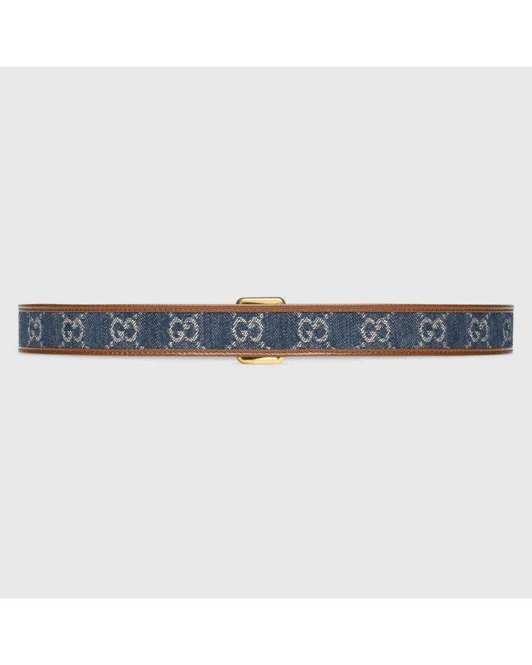 Gucci White Gg-Canvas Buckle-Fastening Belt