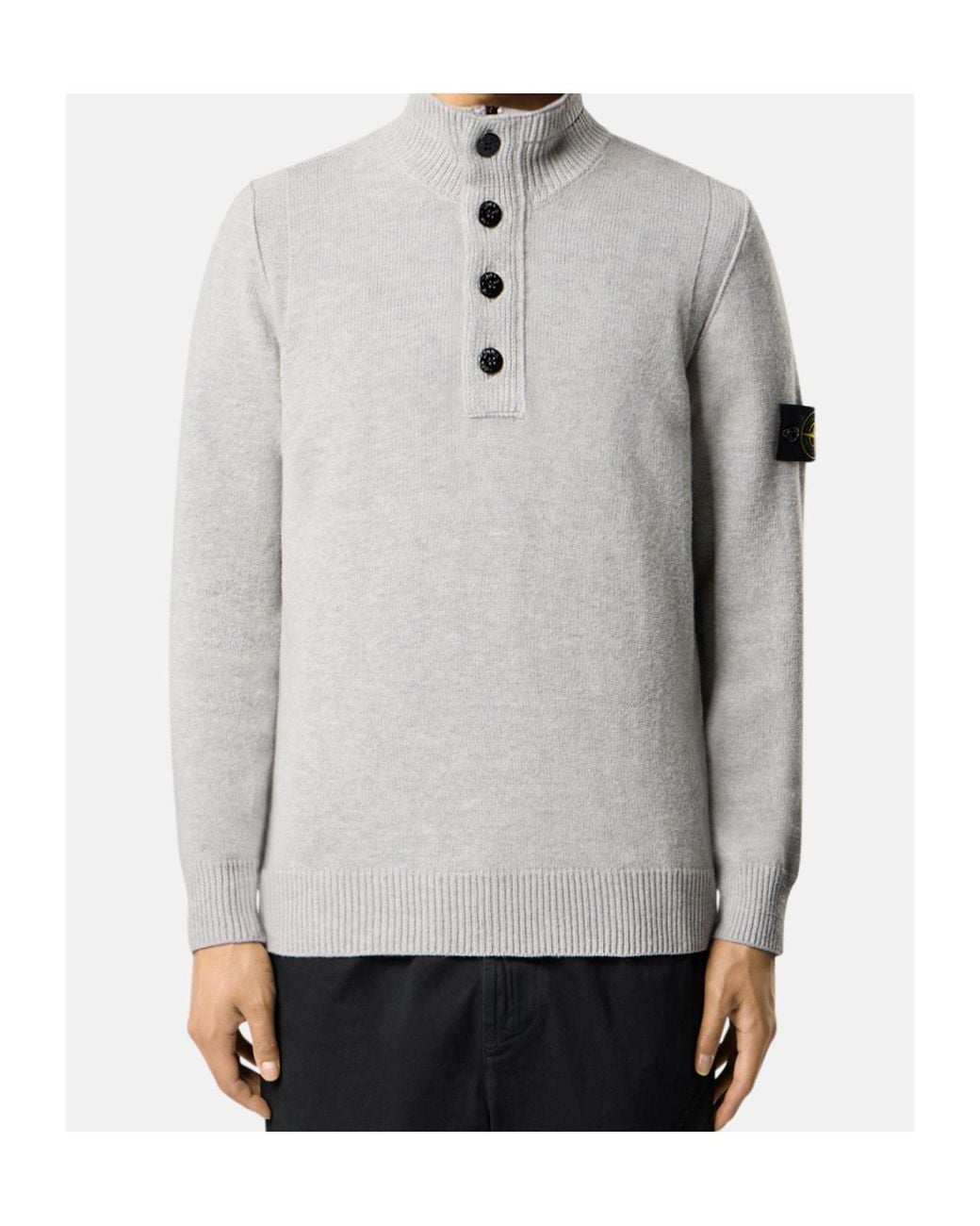 Stone Island Gray Turtleneck Knit Jumper for men