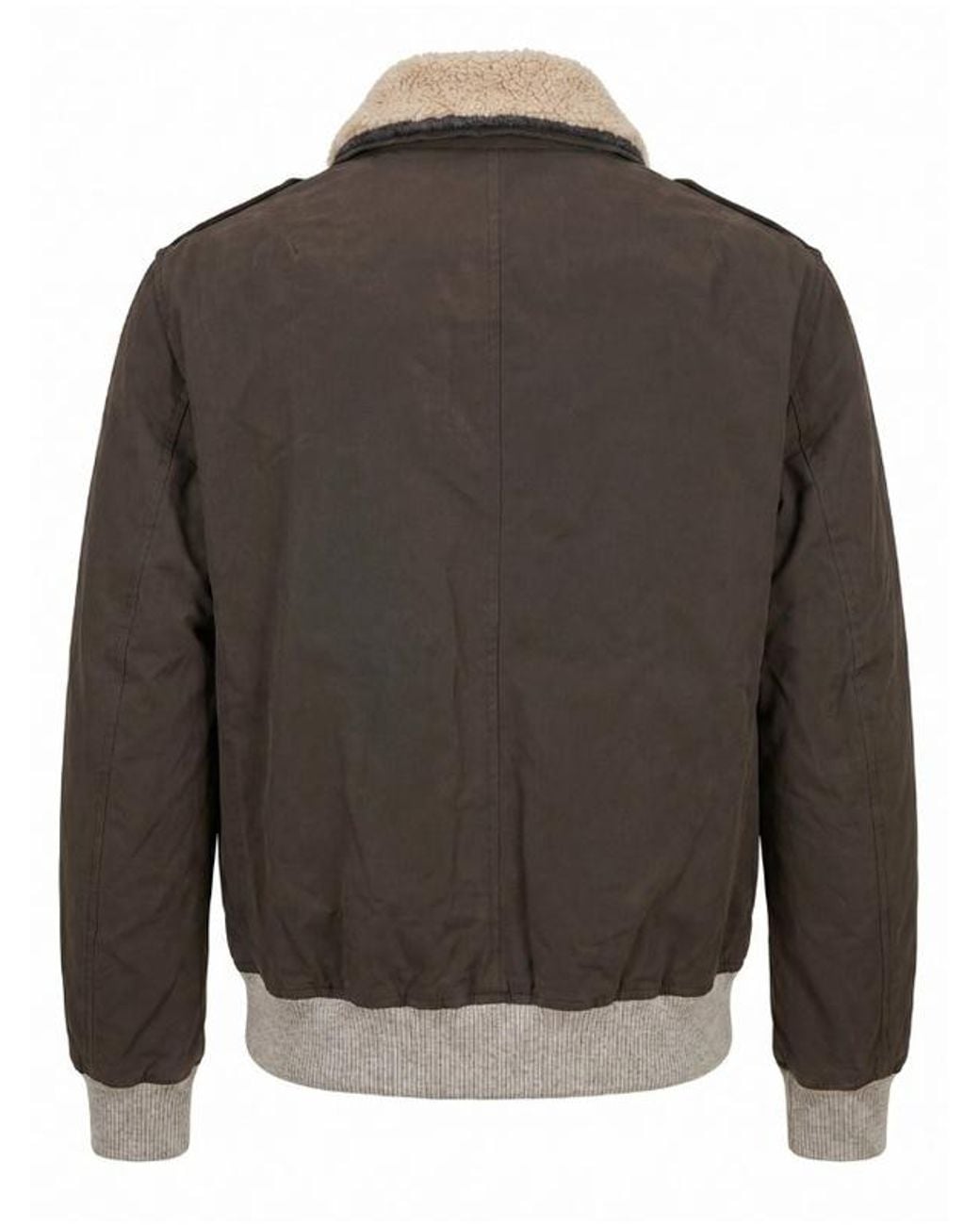 Brunello Cucinelli Gray Detachable Shearling Collar Bomber Jacket for men