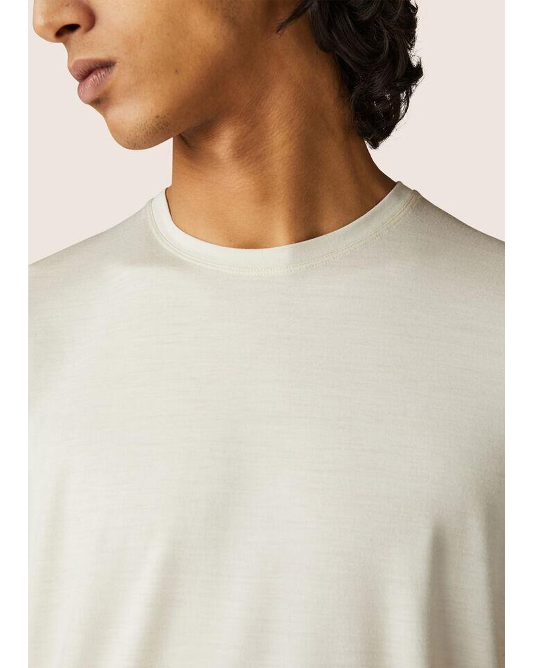 Loro Piana White First-Shear Wool Knit T-Shirt for men