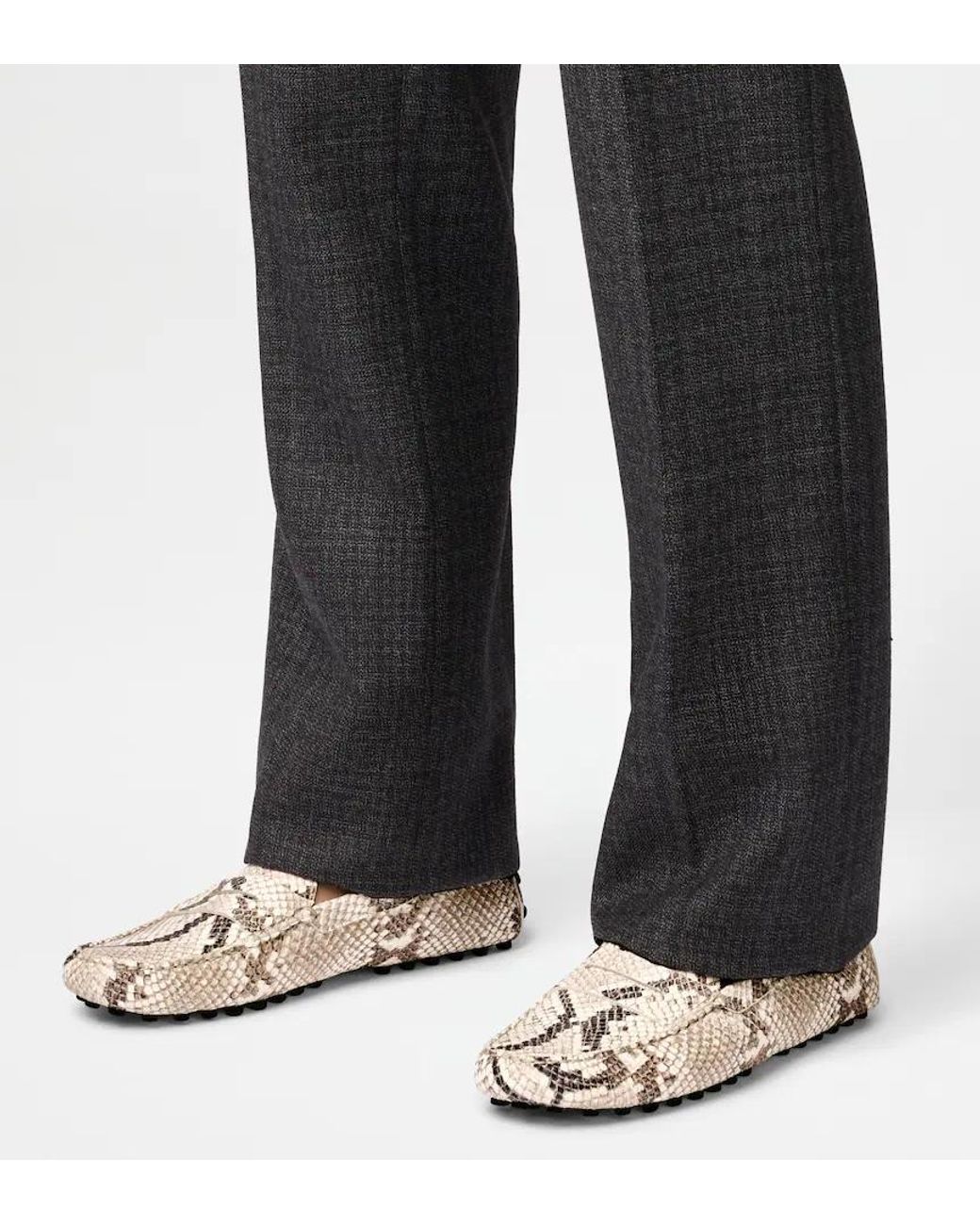 Tod's Natural Snakeskin-Effect Gommino Loafers