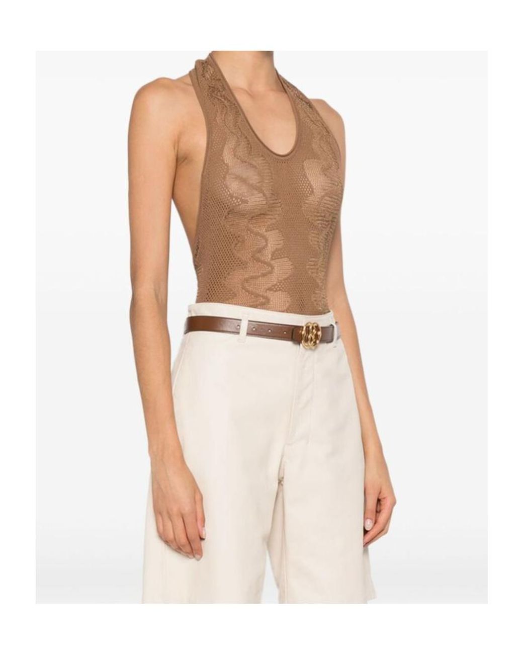 Saint Laurent Brown Open-Knit Body