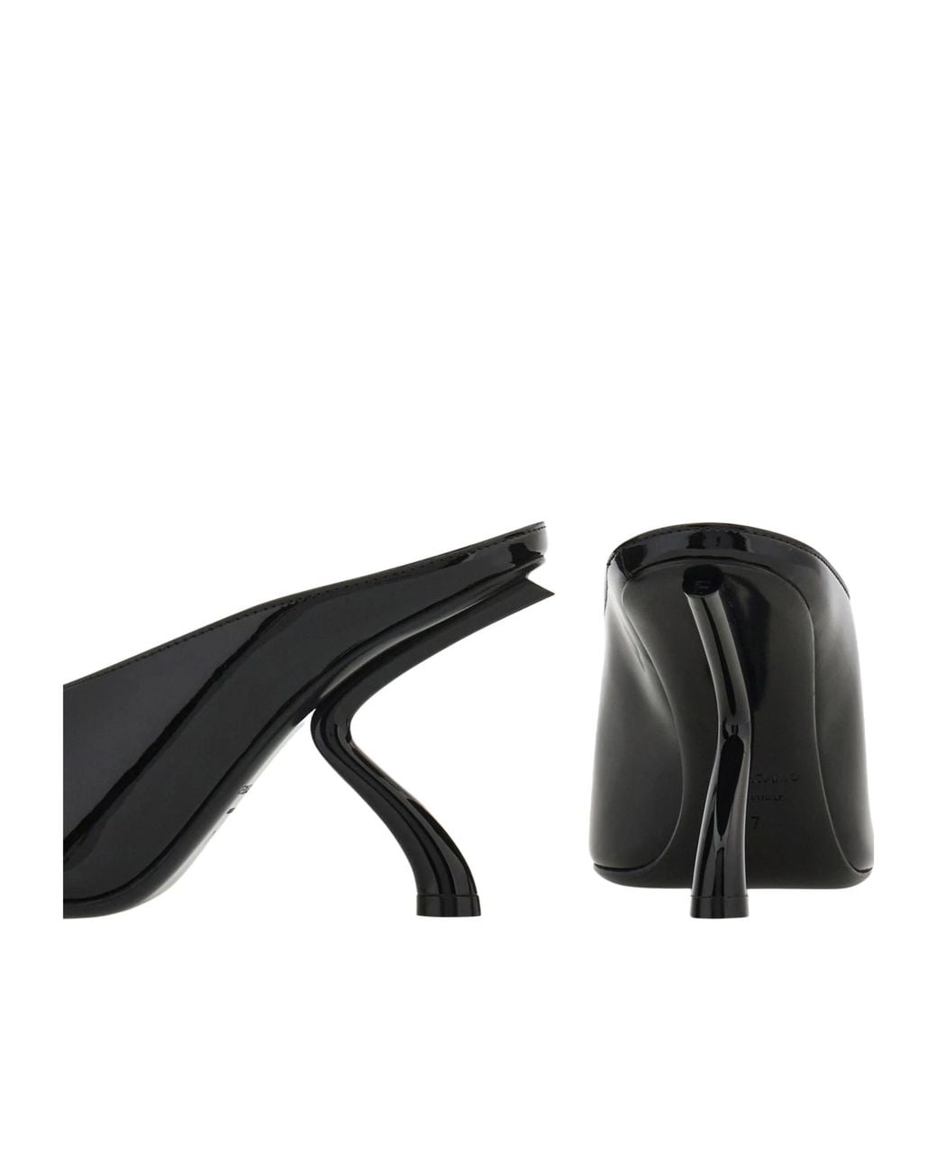 Ferragamo Black S-Shaped Heel Mule
