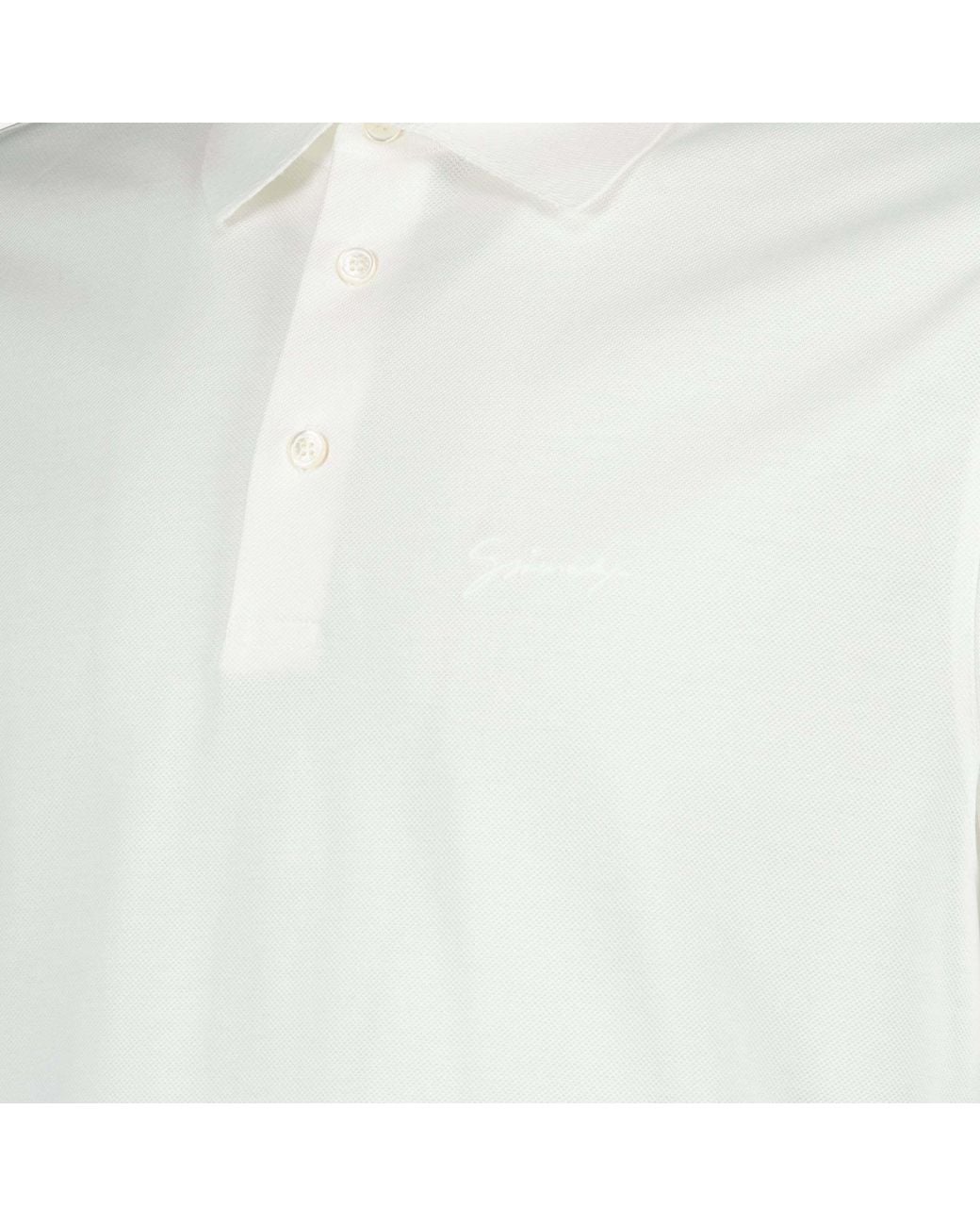Givenchy White Logo Embroidered Short-Sleeved Polo Shirt for men