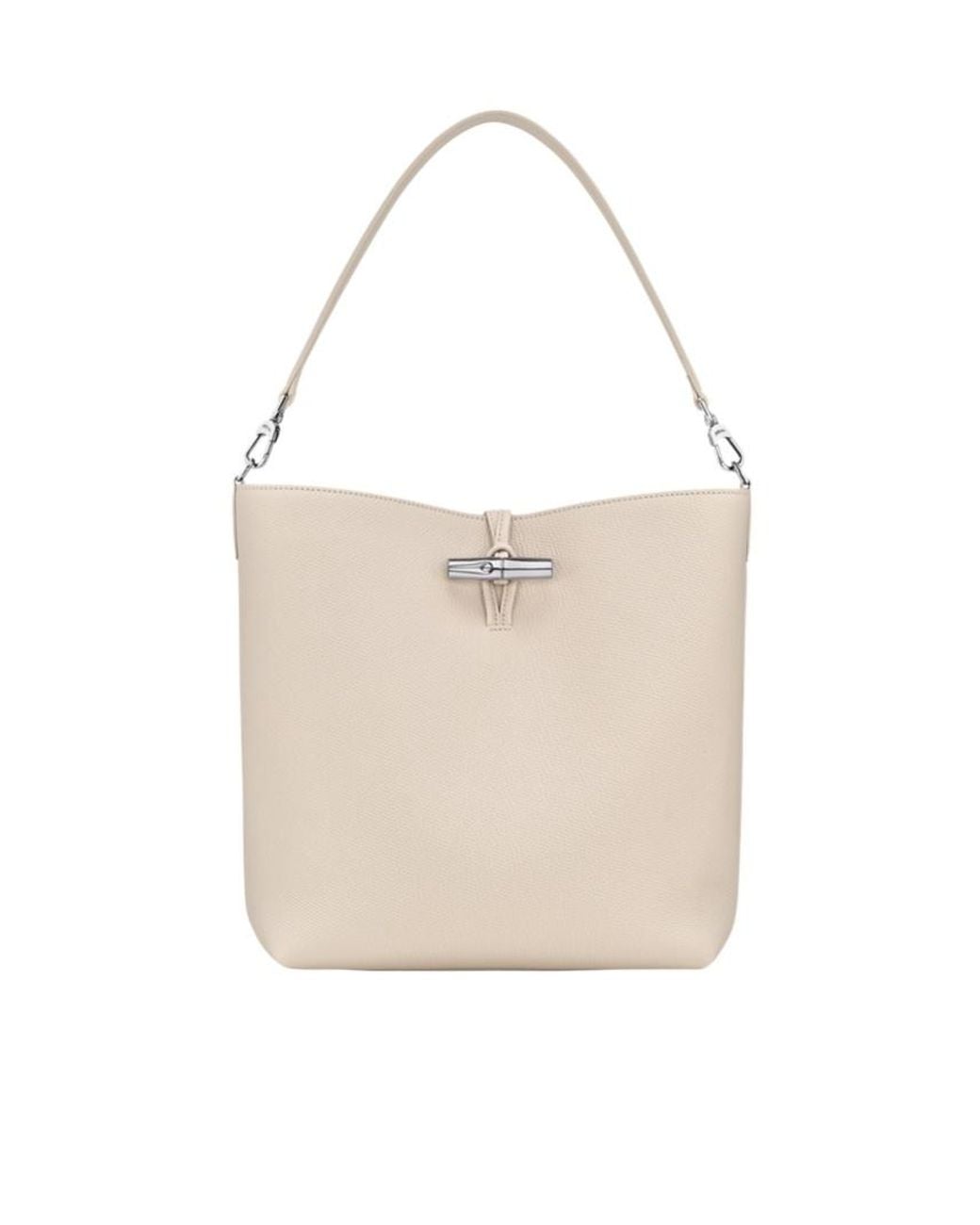 Longchamp White Le Roseau M Hobo Bag