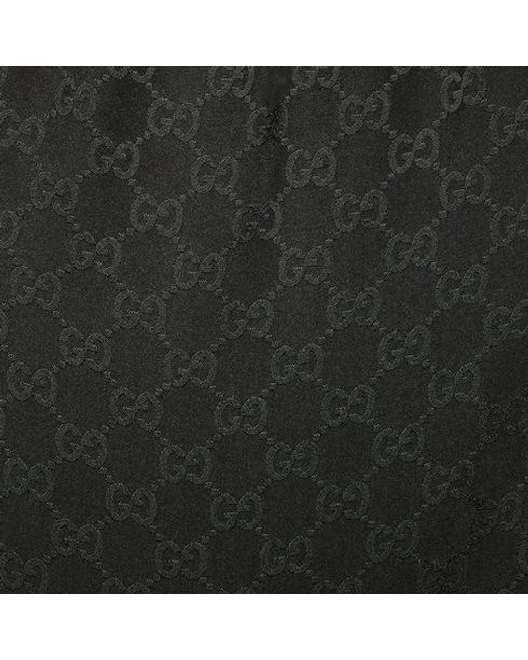 Gucci Black Printed Silk Blouse Top