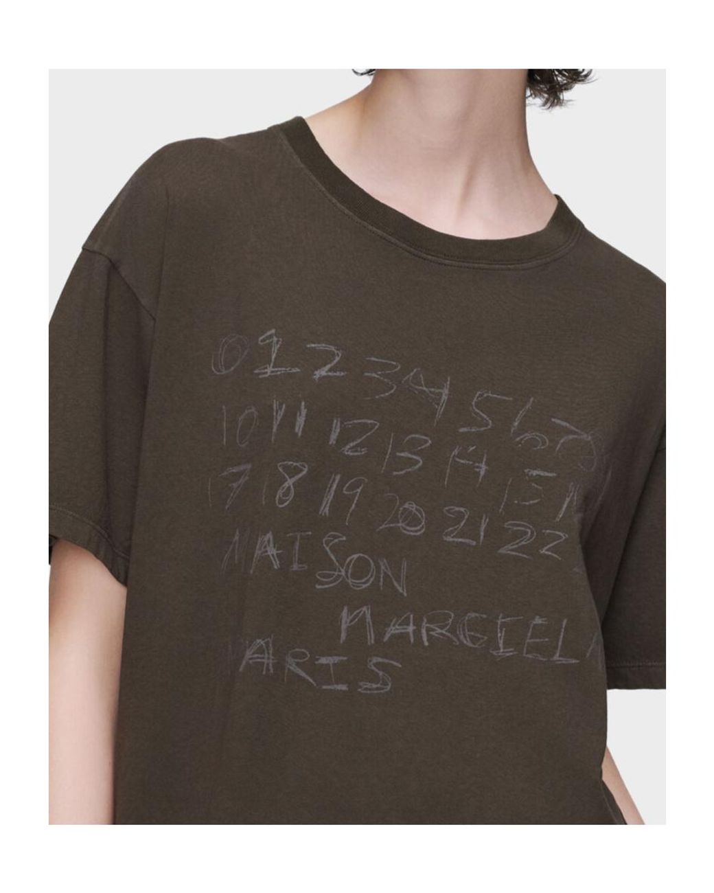 Maison Margiela Gray Numerical Cotton T-Shirt