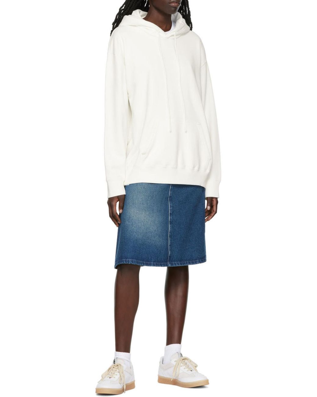 MM6 by Maison Margiela Gray Logo-Embroidered Drawstring Hoodie