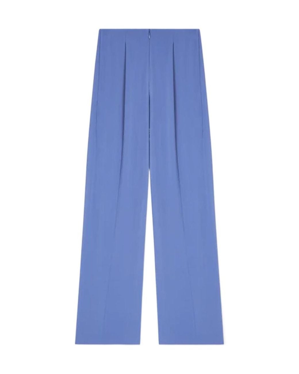 Emporio Armani Blue High-Waisted Wide-Leg Pants With Back Zipper