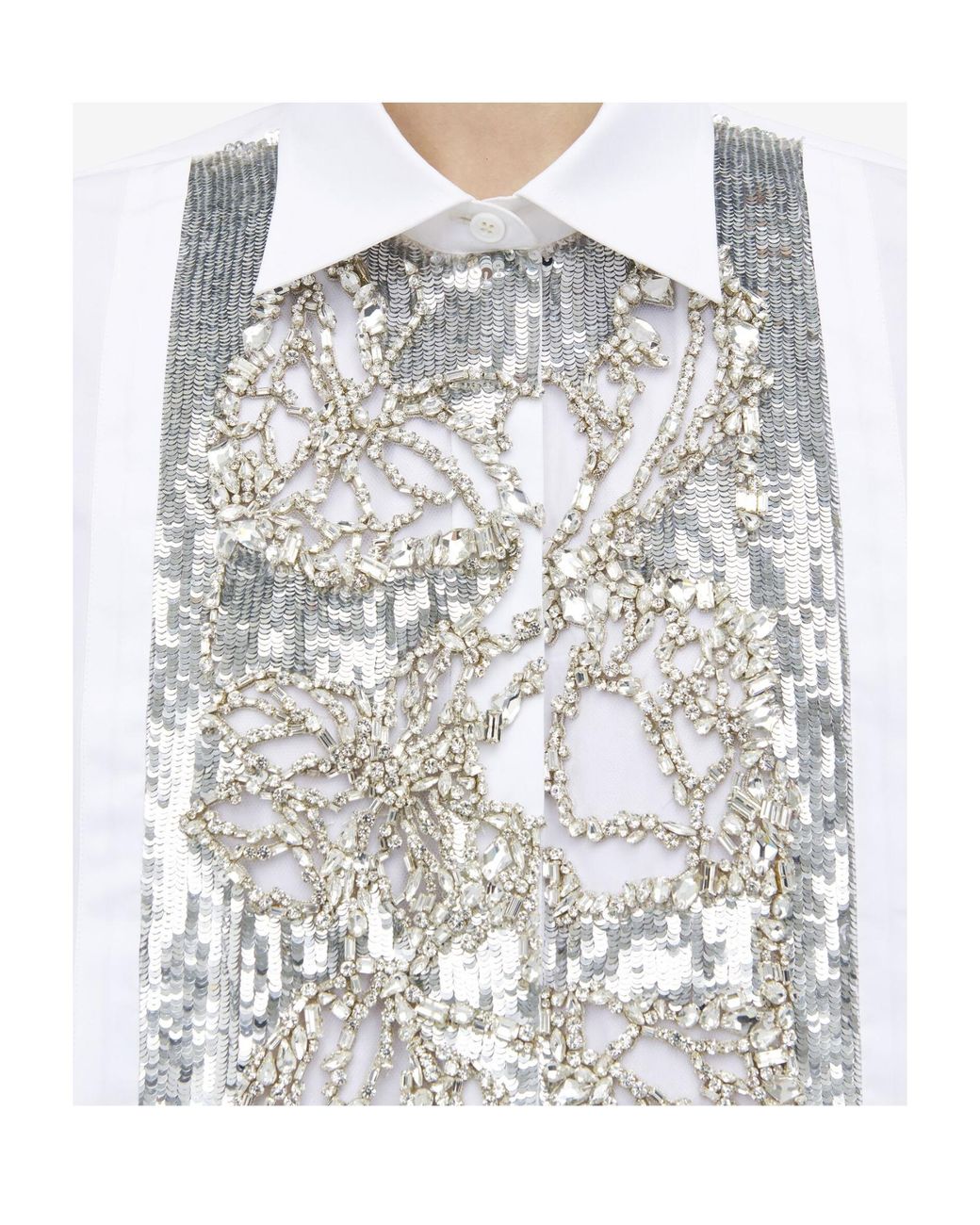 McQueen White Embellished Embroidered Shirt