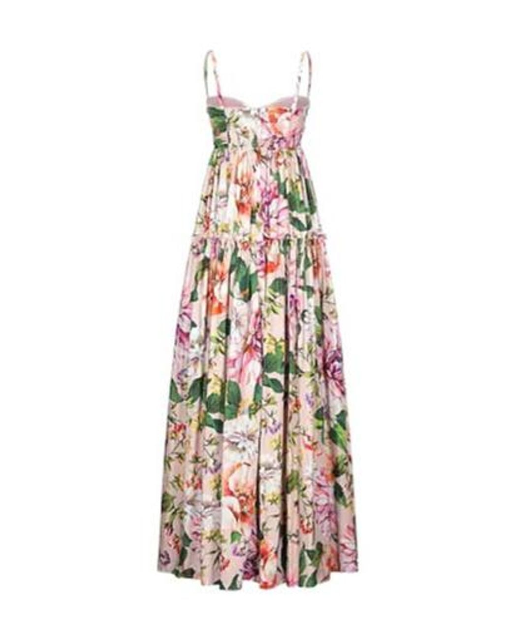 Dolce & Gabbana White Sleeveless Floral Print Dress