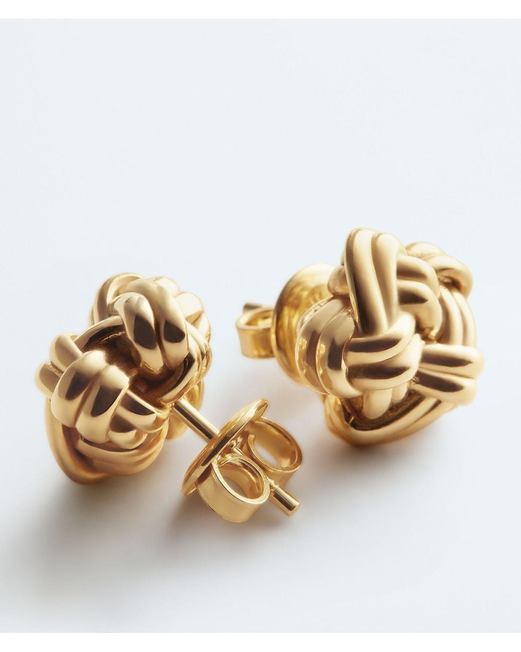 Bottega Veneta Metallic Bijoux Knot Stud Earrings