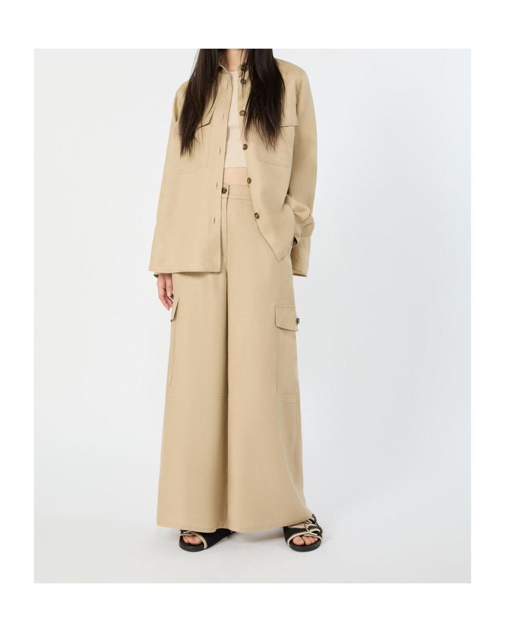Weekend by Maxmara Natural Finale Wide-Leg Pants