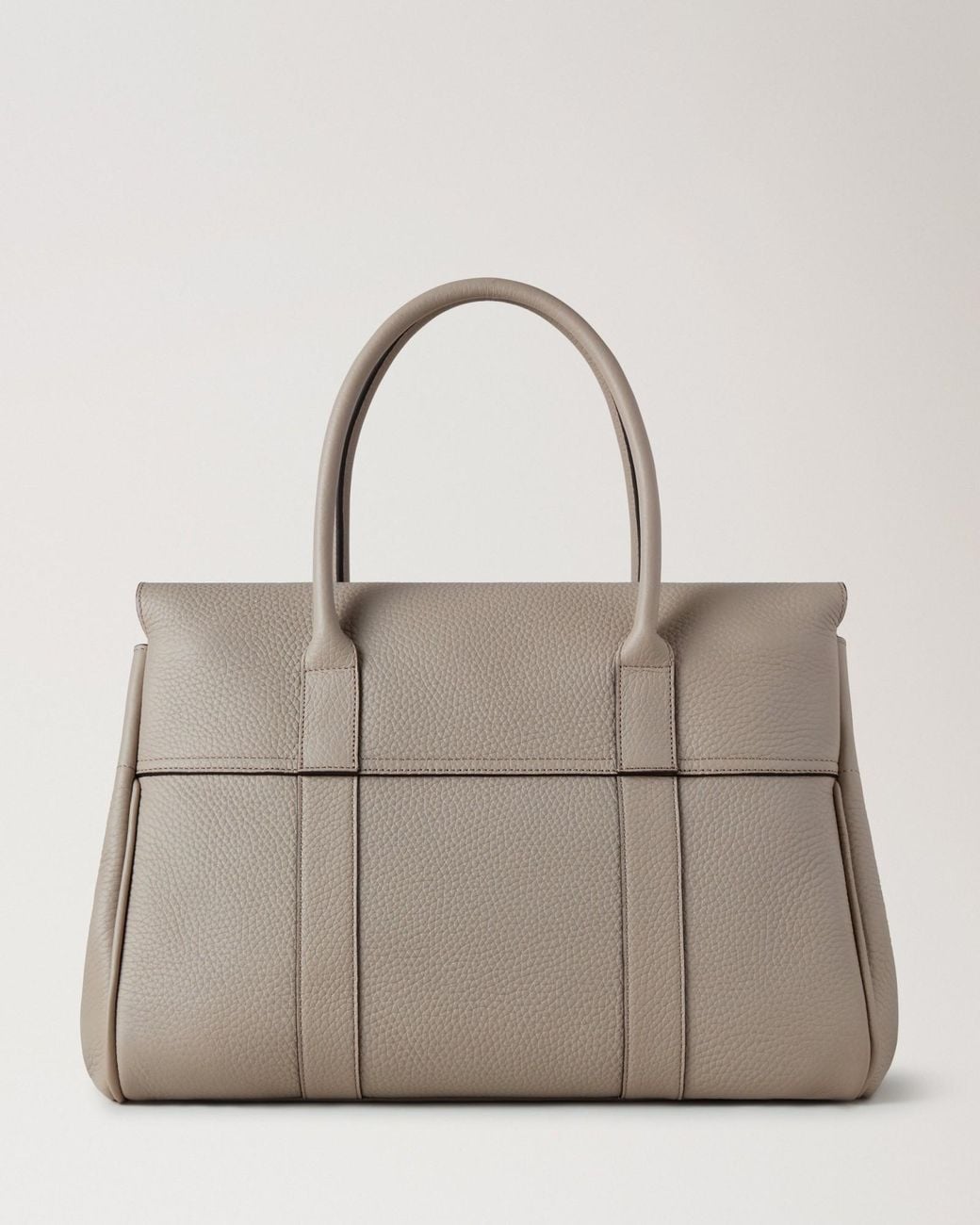 Mulberry Natural Pebbled-Textured Detail Top-Handle Tote Bag