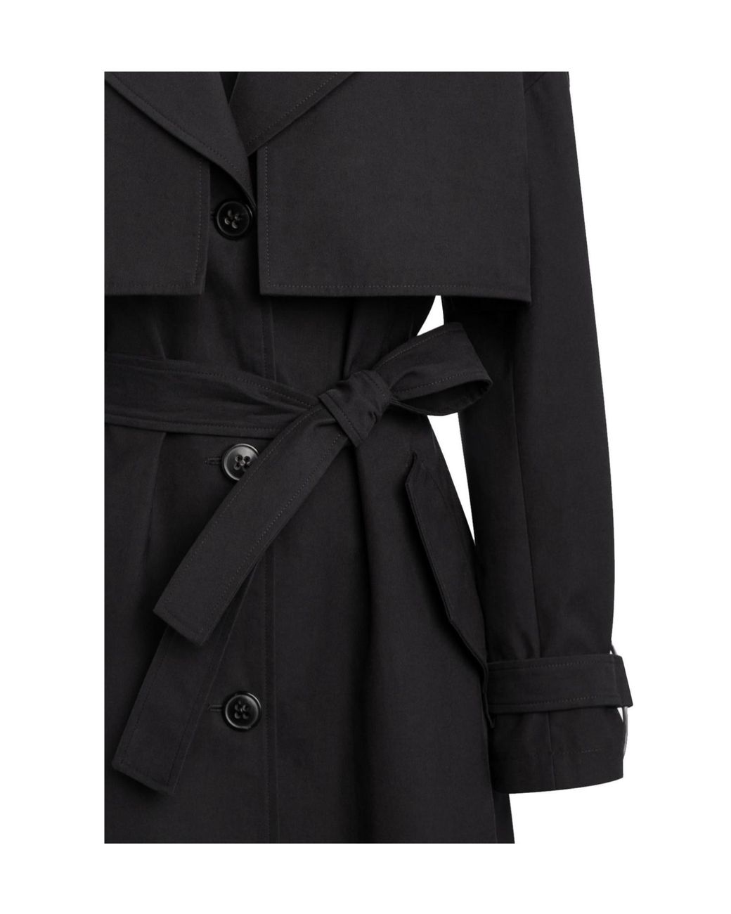 Dondup Black Long-Sleeved Trench Coat