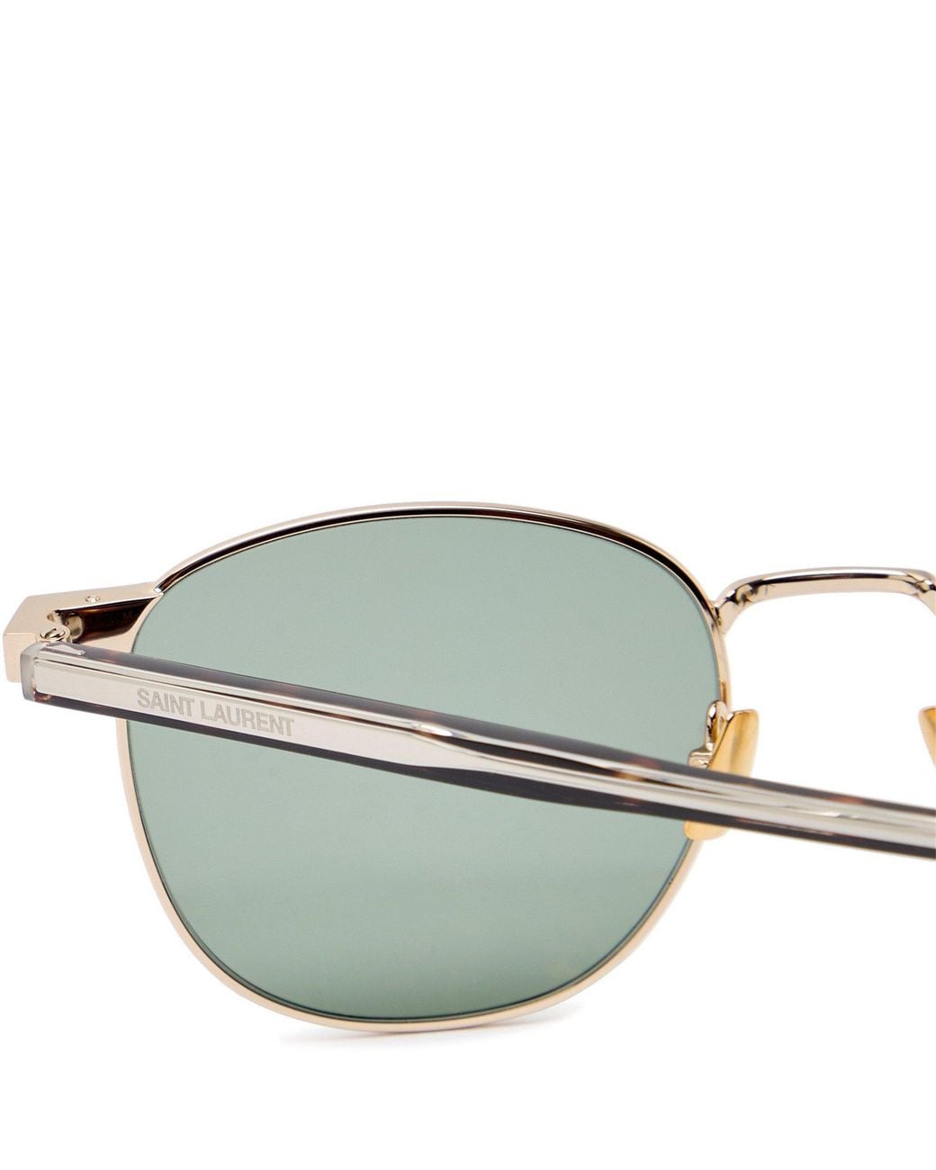 Visualize Meter Squared Saint Laurent Thin-Frame Square Sunglasses in Green | Lyst