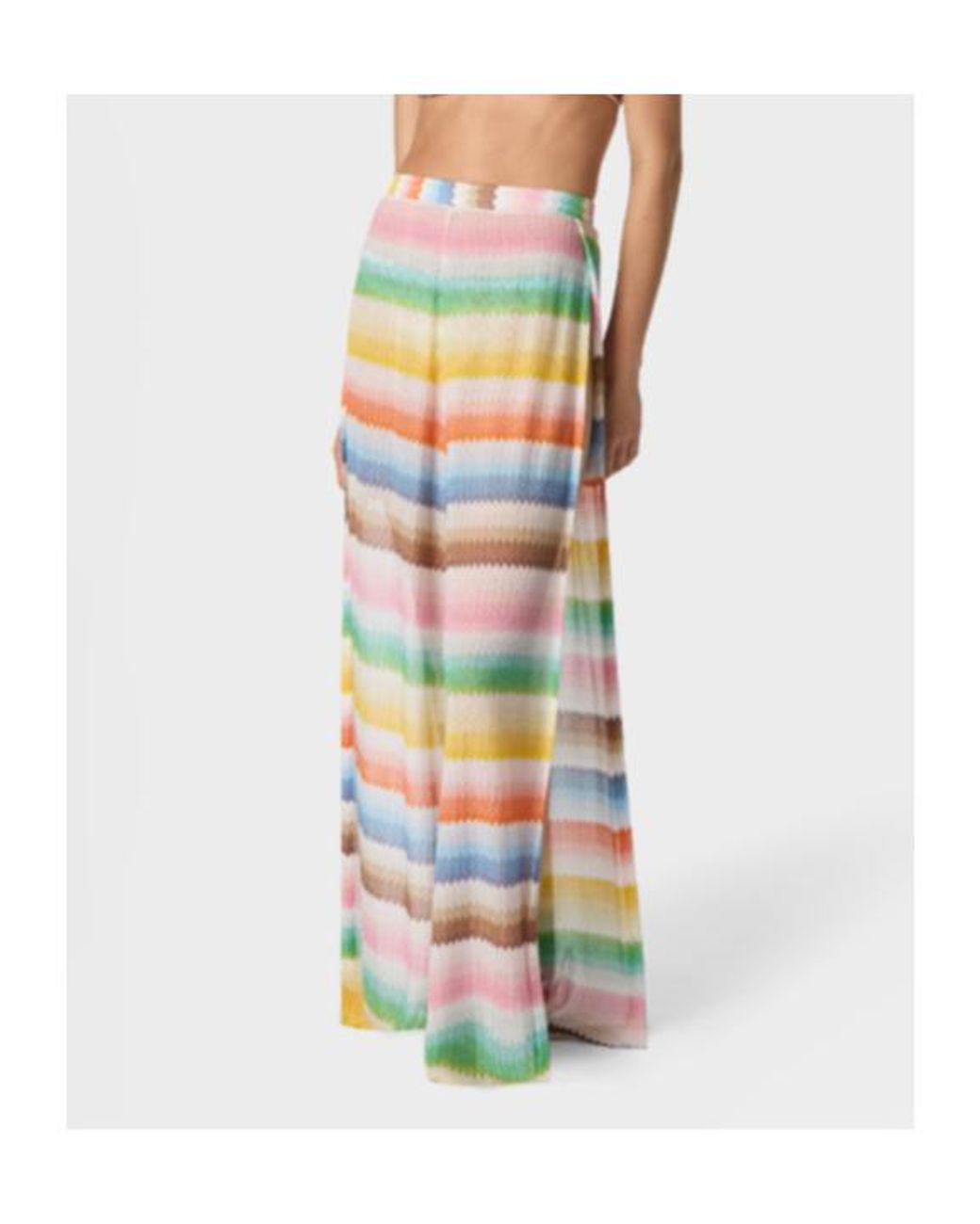 Missoni Gray Beach Cover-Up Pants With Dégradé Zigzag Pattern And Slits