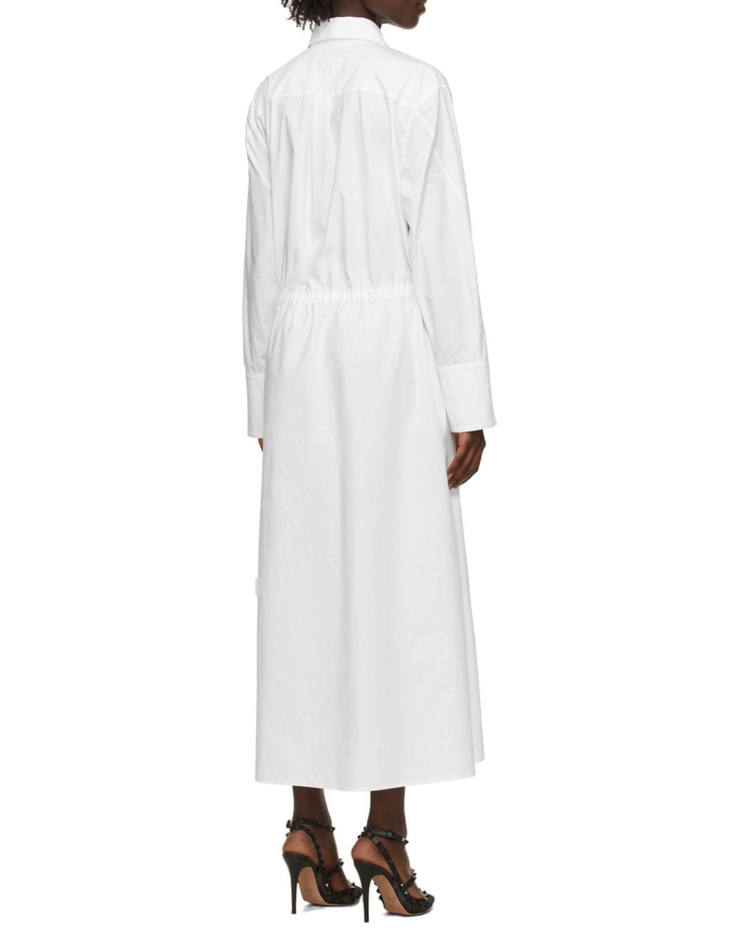 Valentino White Floral Appliqué Shirtdress