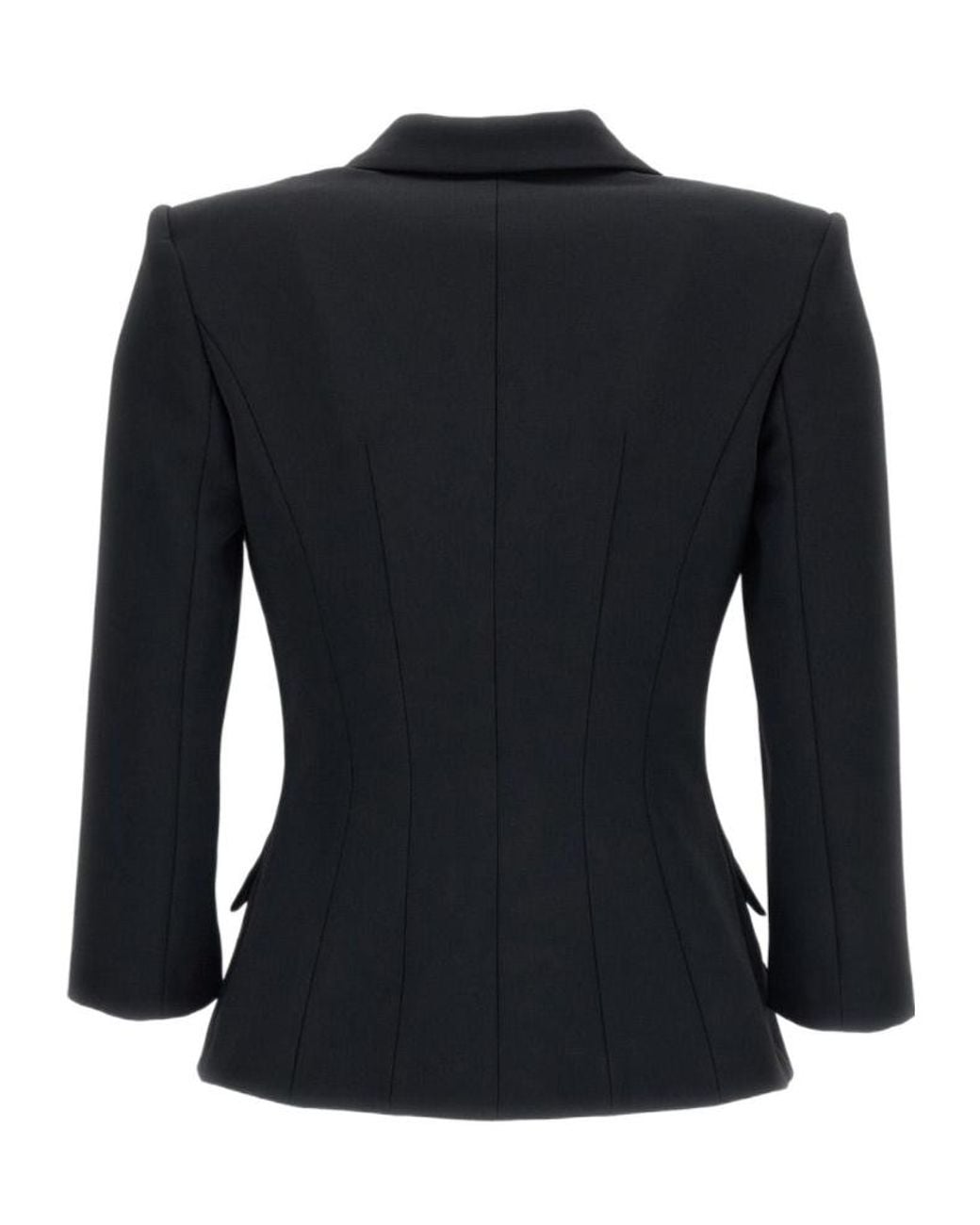 Elisabetta Franchi Blue Double-Breasted V-Neck Jacket