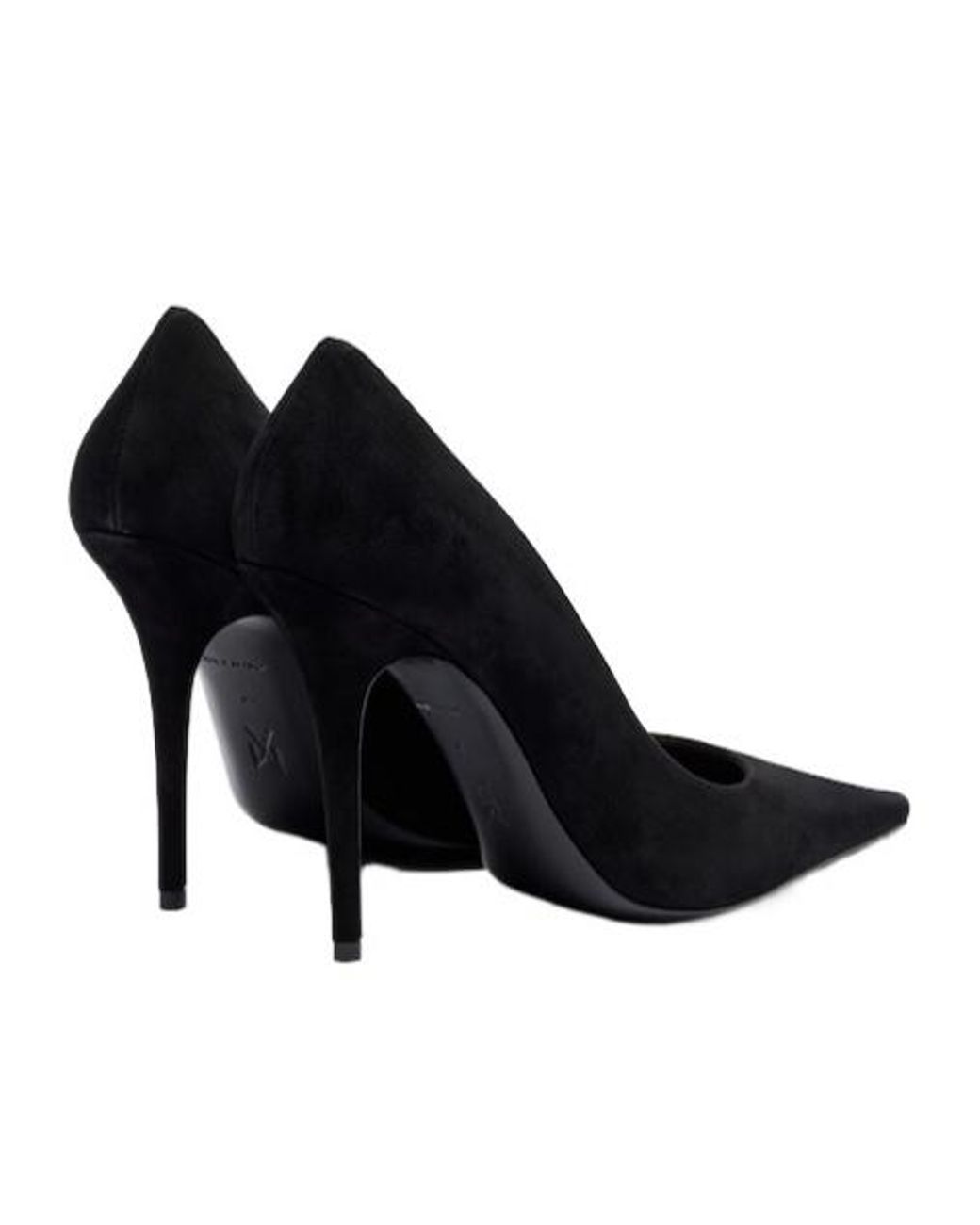 AMINA MUADDI Black Solid Color Suede Pumps