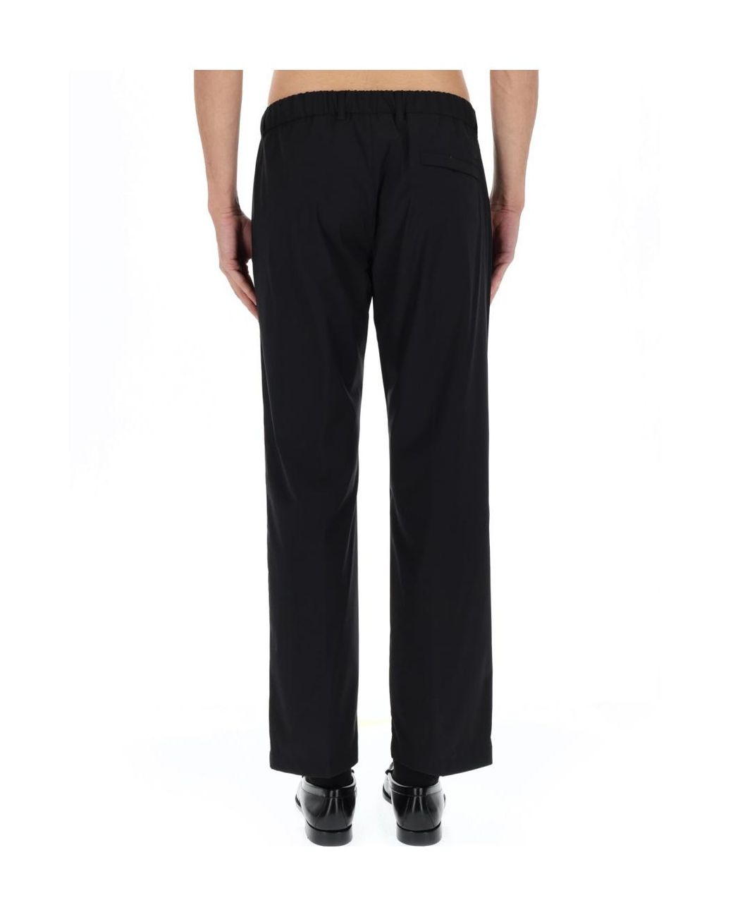 Herno Black Pleated Tailored Trousers for men