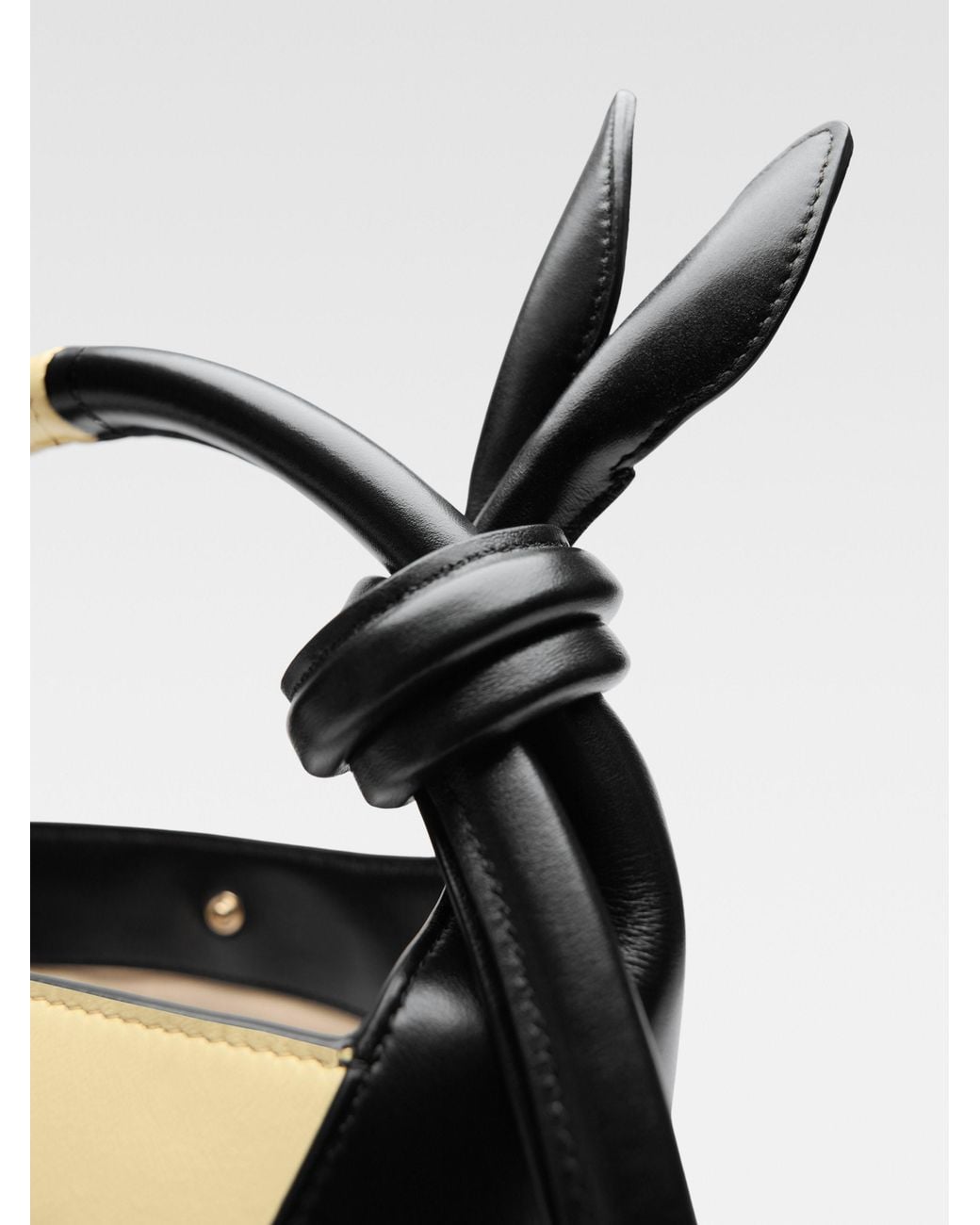 Jacquemus White Mini Knot Bucket Shoulder Bag