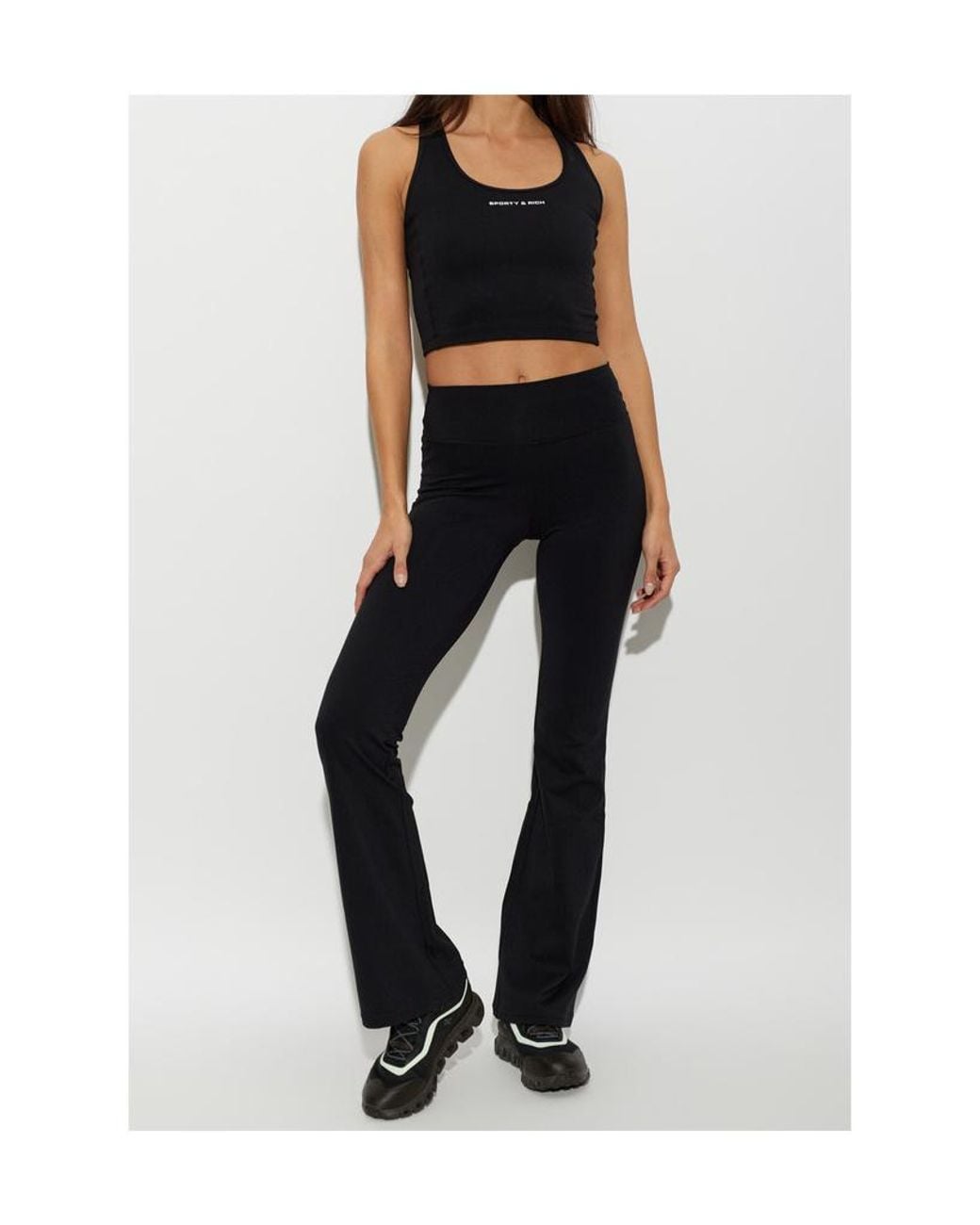 Sporty & Rich Black Logo Sports Bra