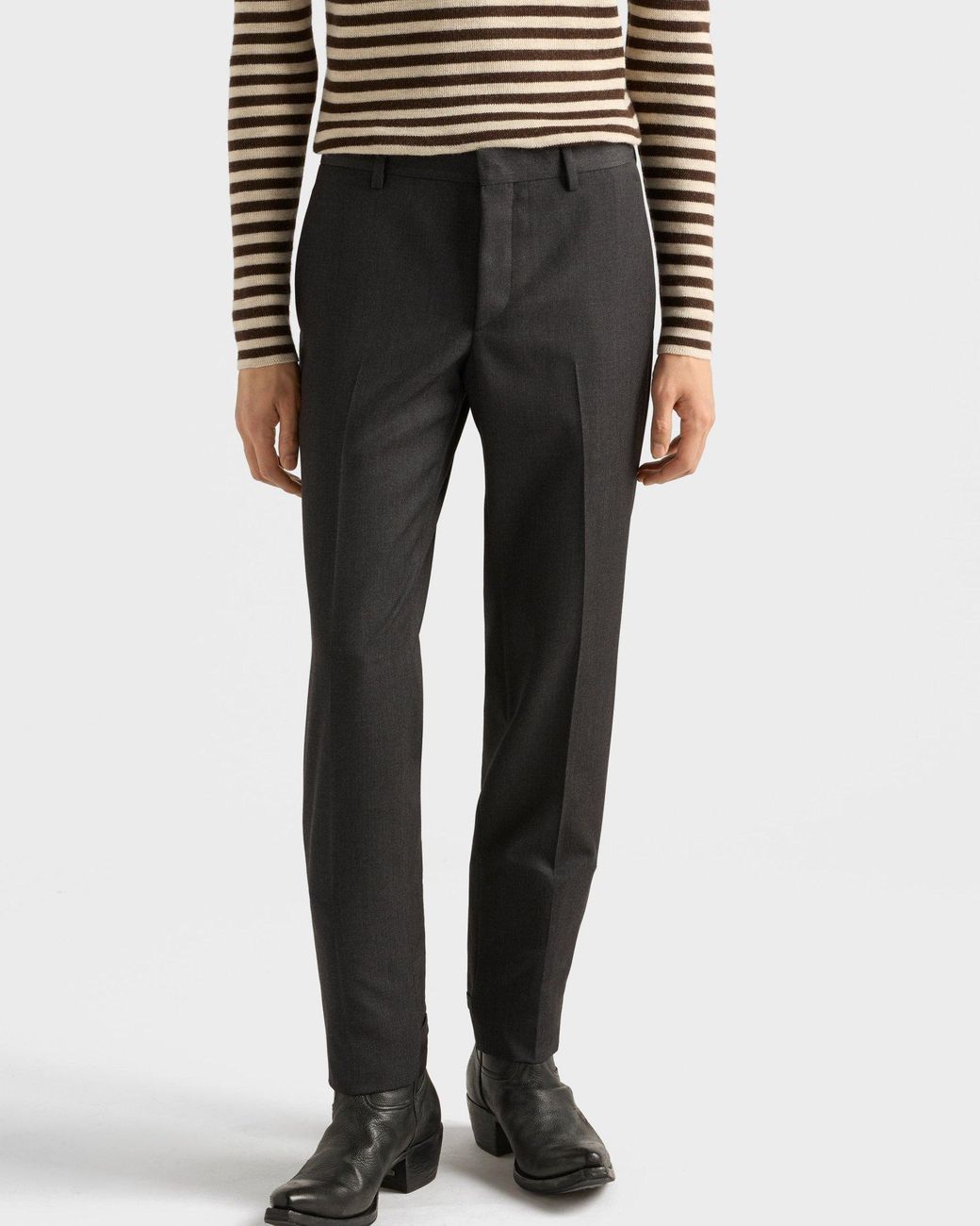 Prada Gray Pleated Tailored Trousers for men