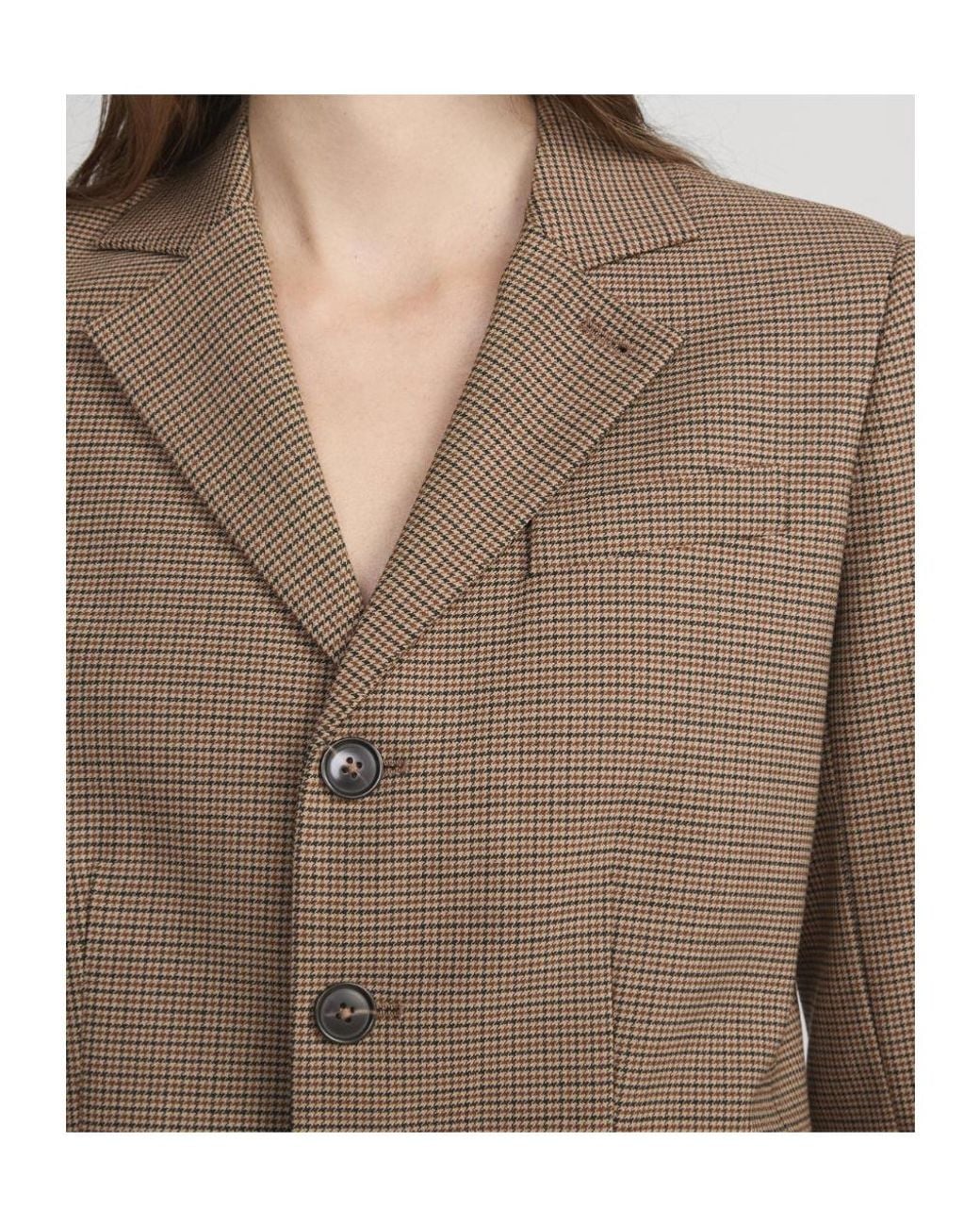 FRAME Brown The Plaid Smart Blazer