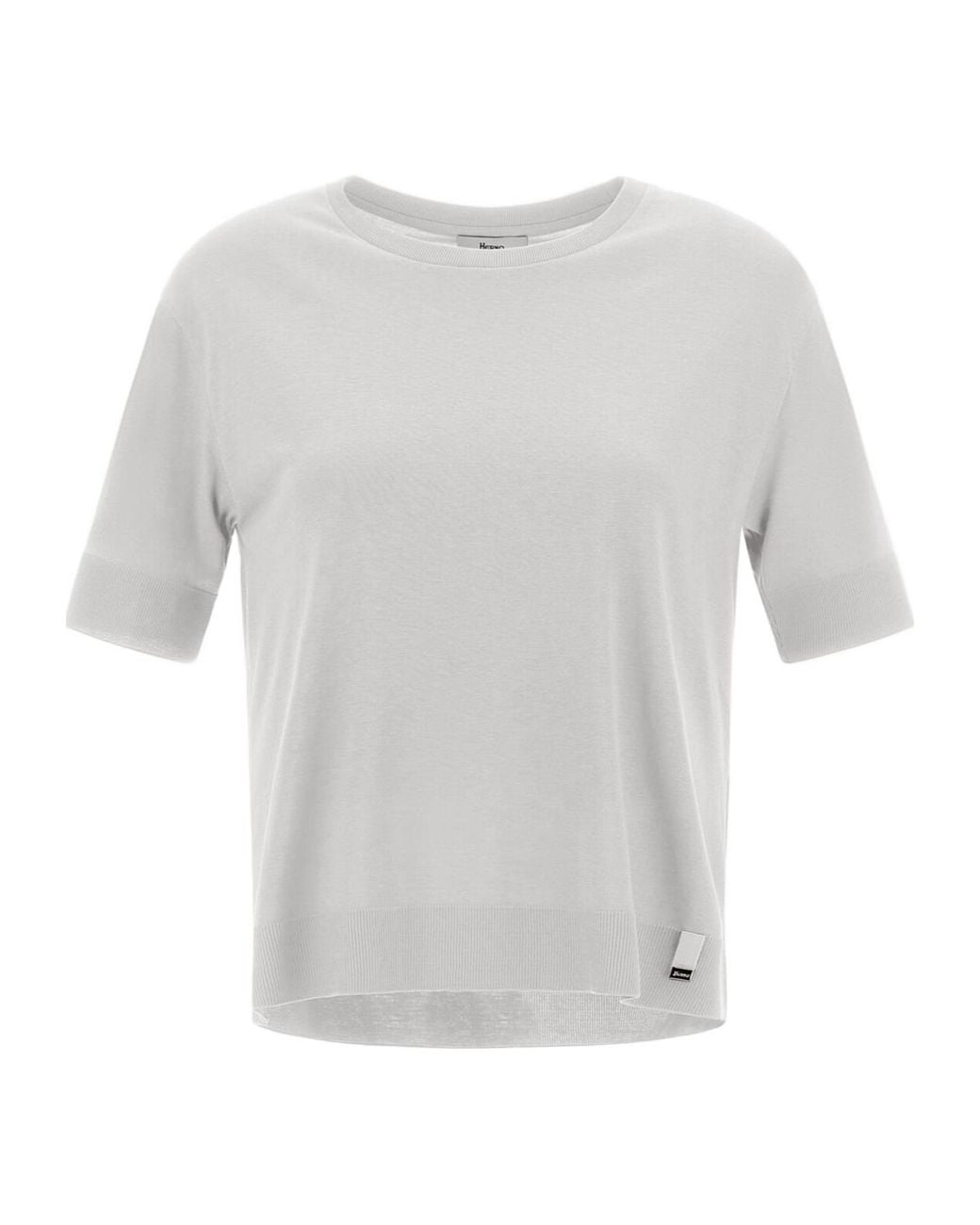 Herno White Short-Sleeved Crewneck Knitted Jumper