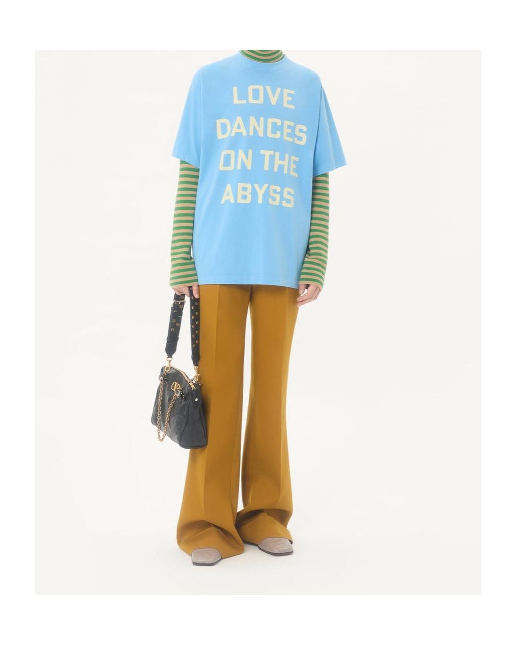 Valentino Blue Printed Oversized Crewneck T-Shirt for men