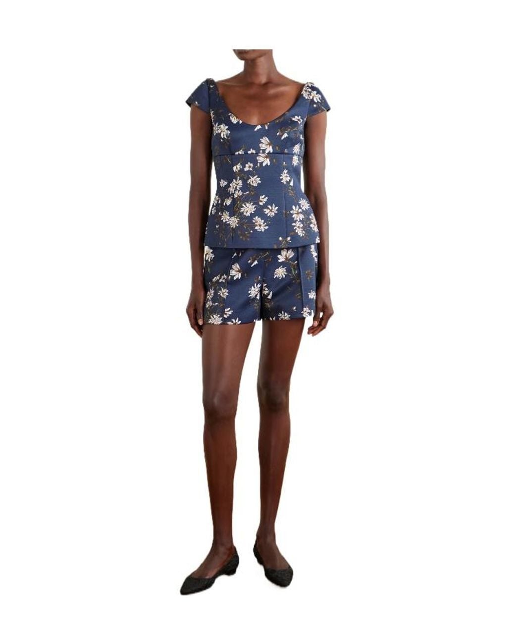 Emilia Wickstead Blue Floralprint Top