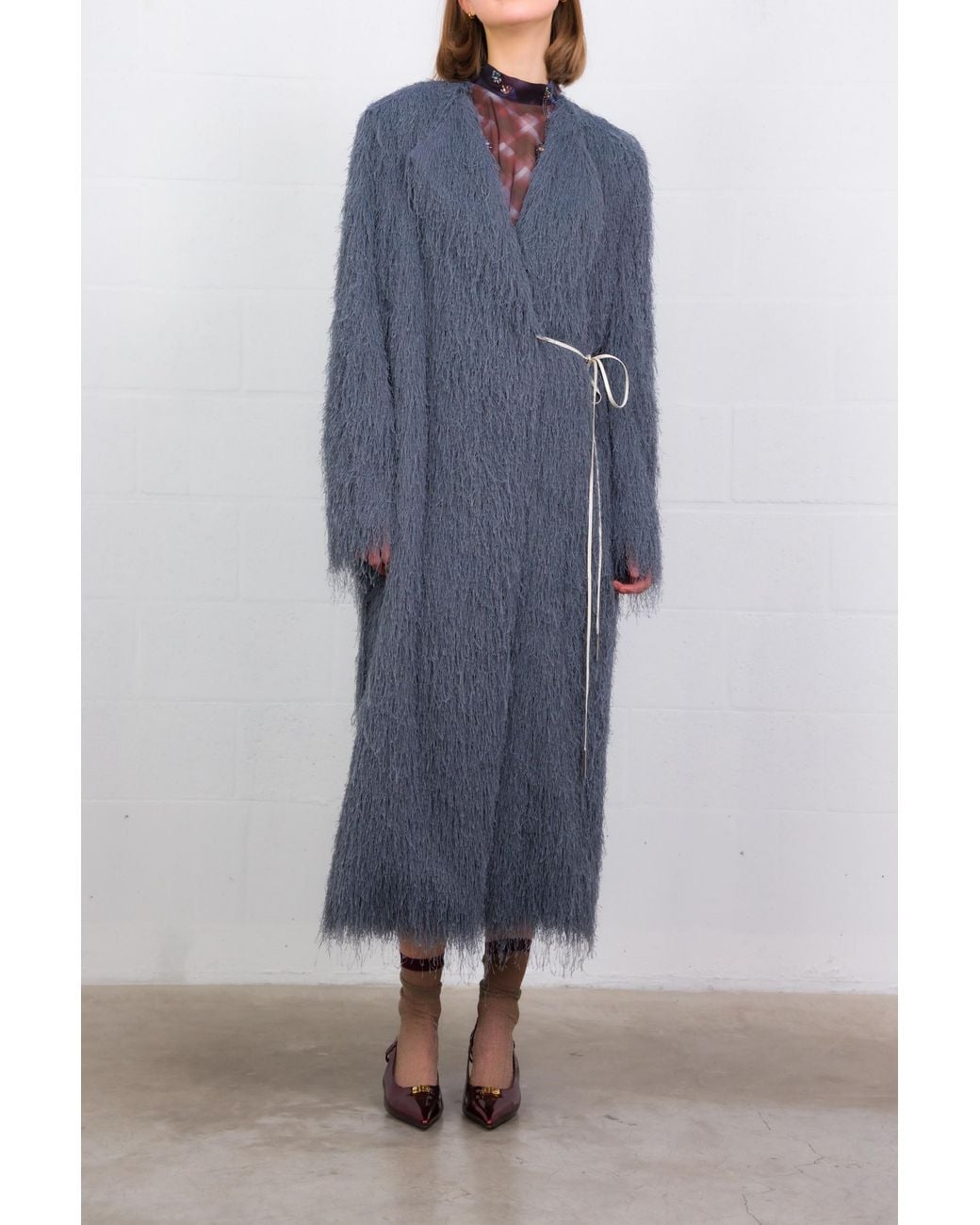 Dries Van Noten Blue Long-Sleeved Coat