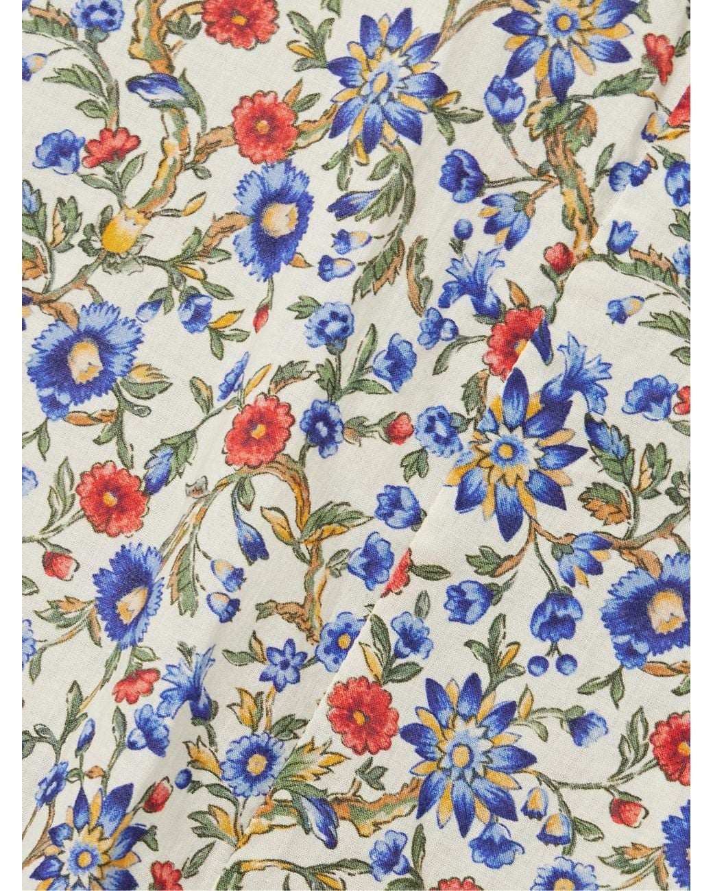 Doen Gray Rhodia Floral-Print Organic Cotton-Voile Midi Dress