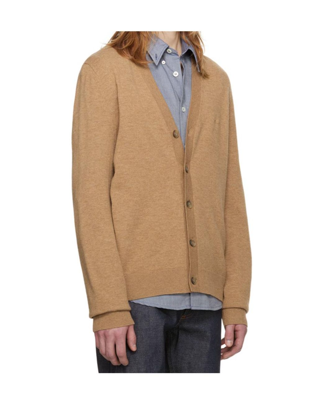 A.P.C. Natural Samuel Button-Down Cardigan for men