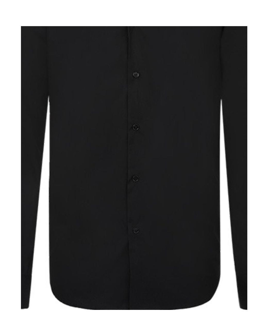 Versace Black Embroidered Collar Shirt for men