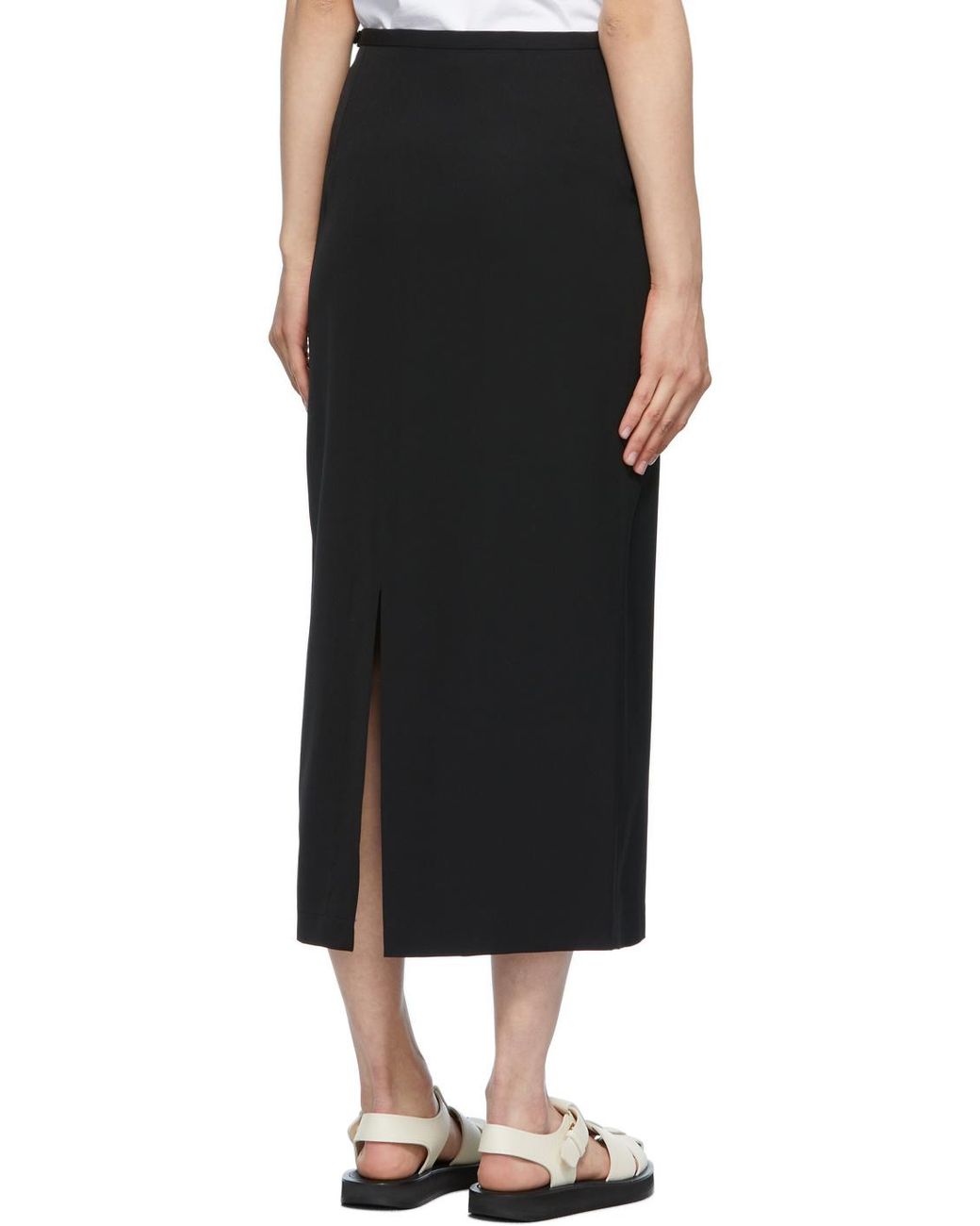The Row Black Matias Midi Skirt