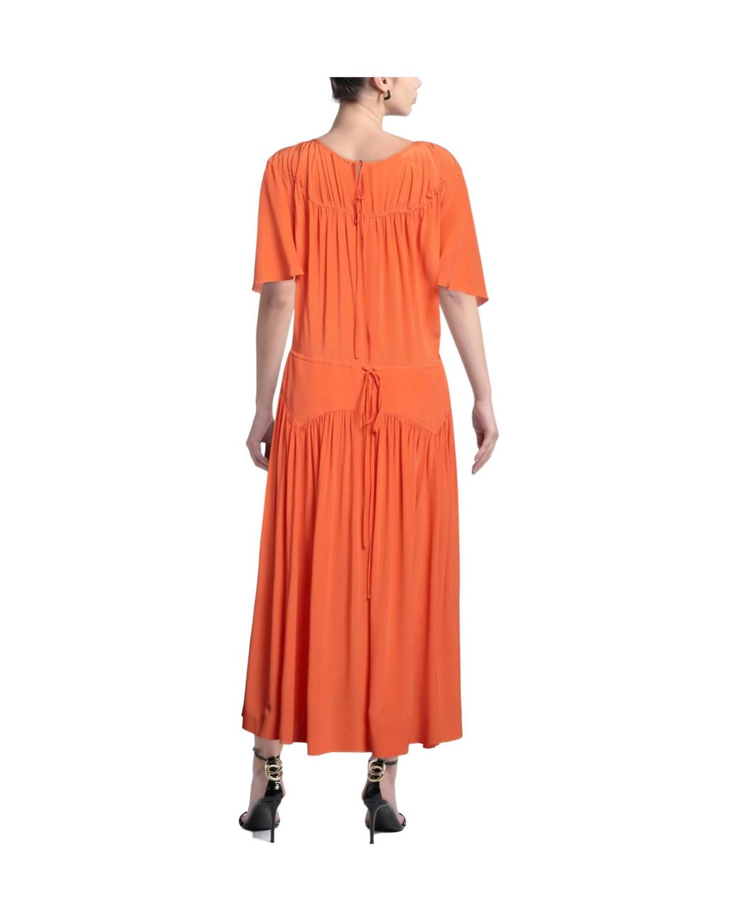 Marni Orange Solid-Colored Flare Skirt