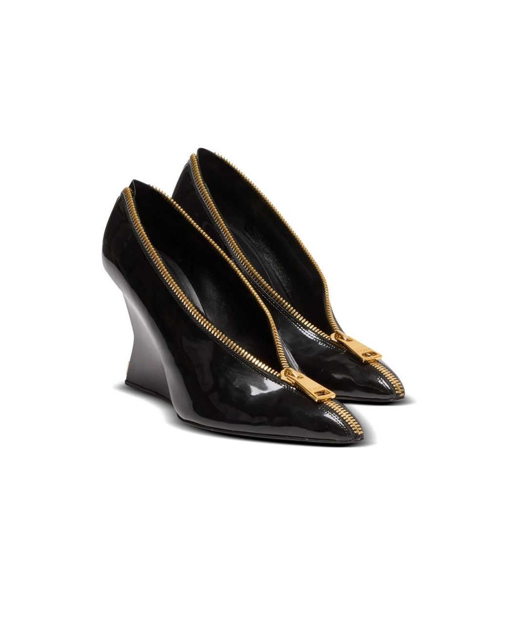 Balmain Black Zip Wedge Pumps