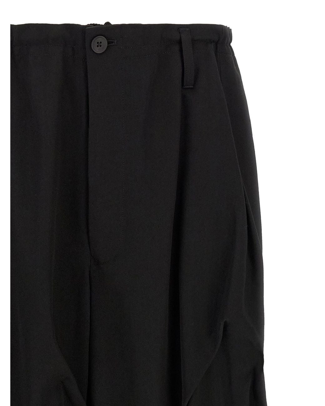 Yohji Yamamoto Black 'Tuck Pants' Pants for men