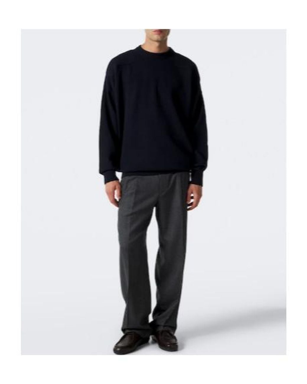 Jil Sander Blue Minimalist Wool-Blend Knit Top for men