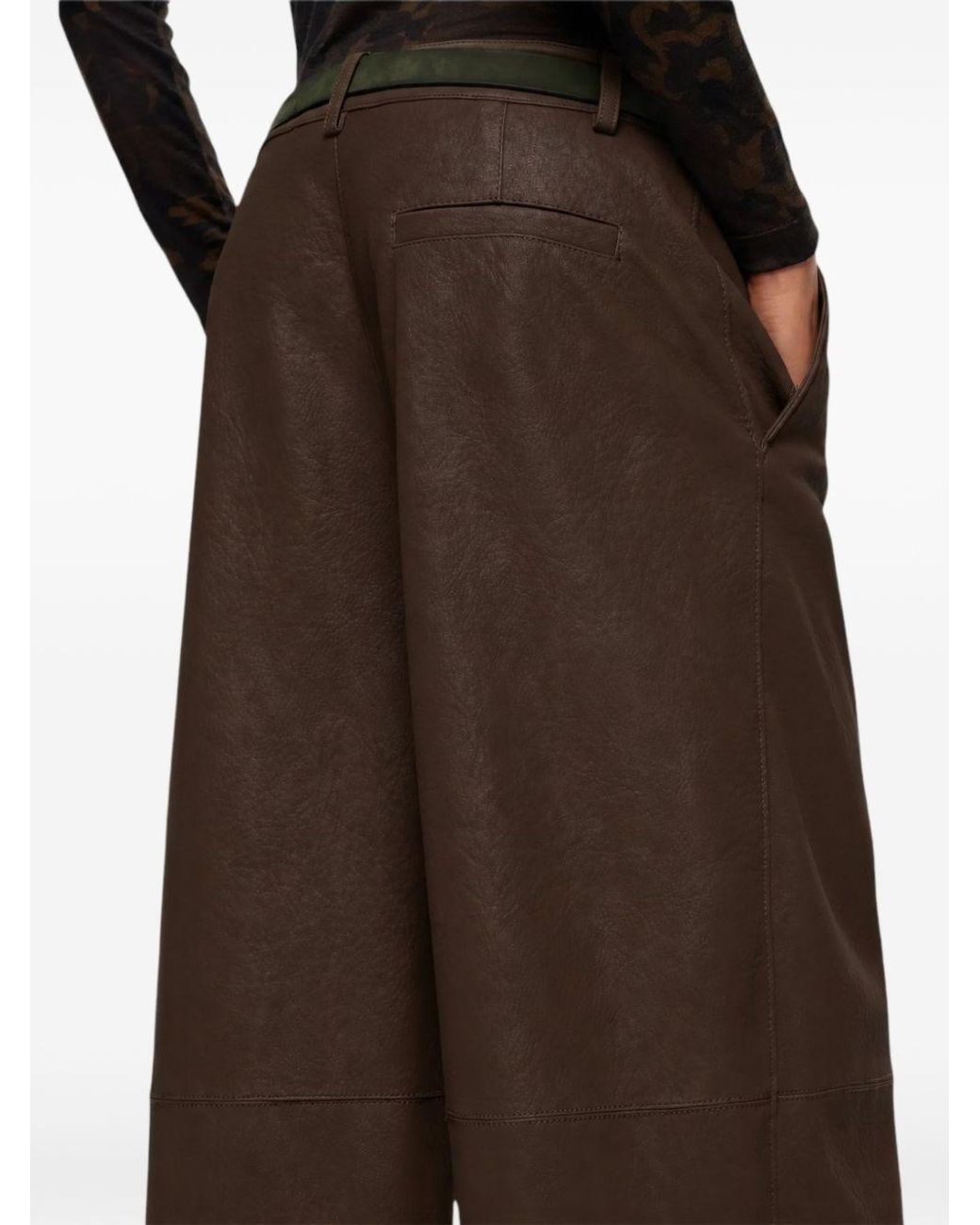 Pinko Brown Wide-Leg Pants
