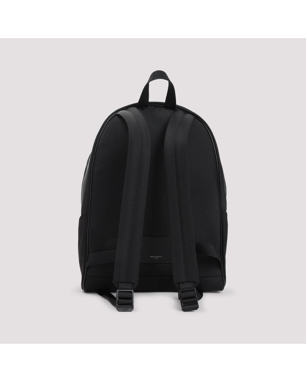 Saint Laurent Black Logo Debossed Zip-Up City Backpack for men