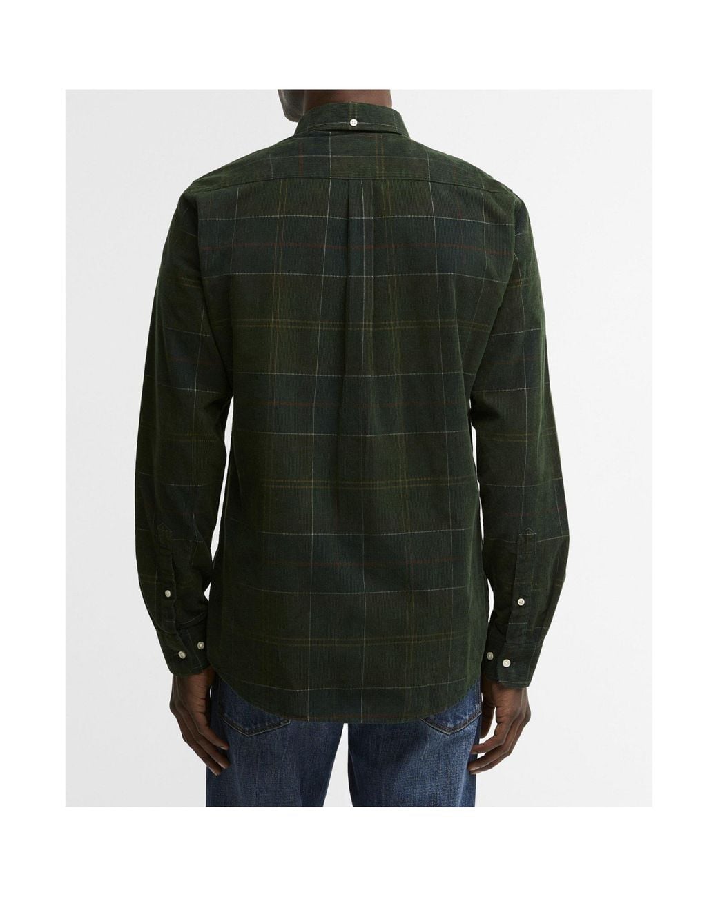 Barbour Green Long-Sleeve Slim-Fit Corduroy Shirt for men