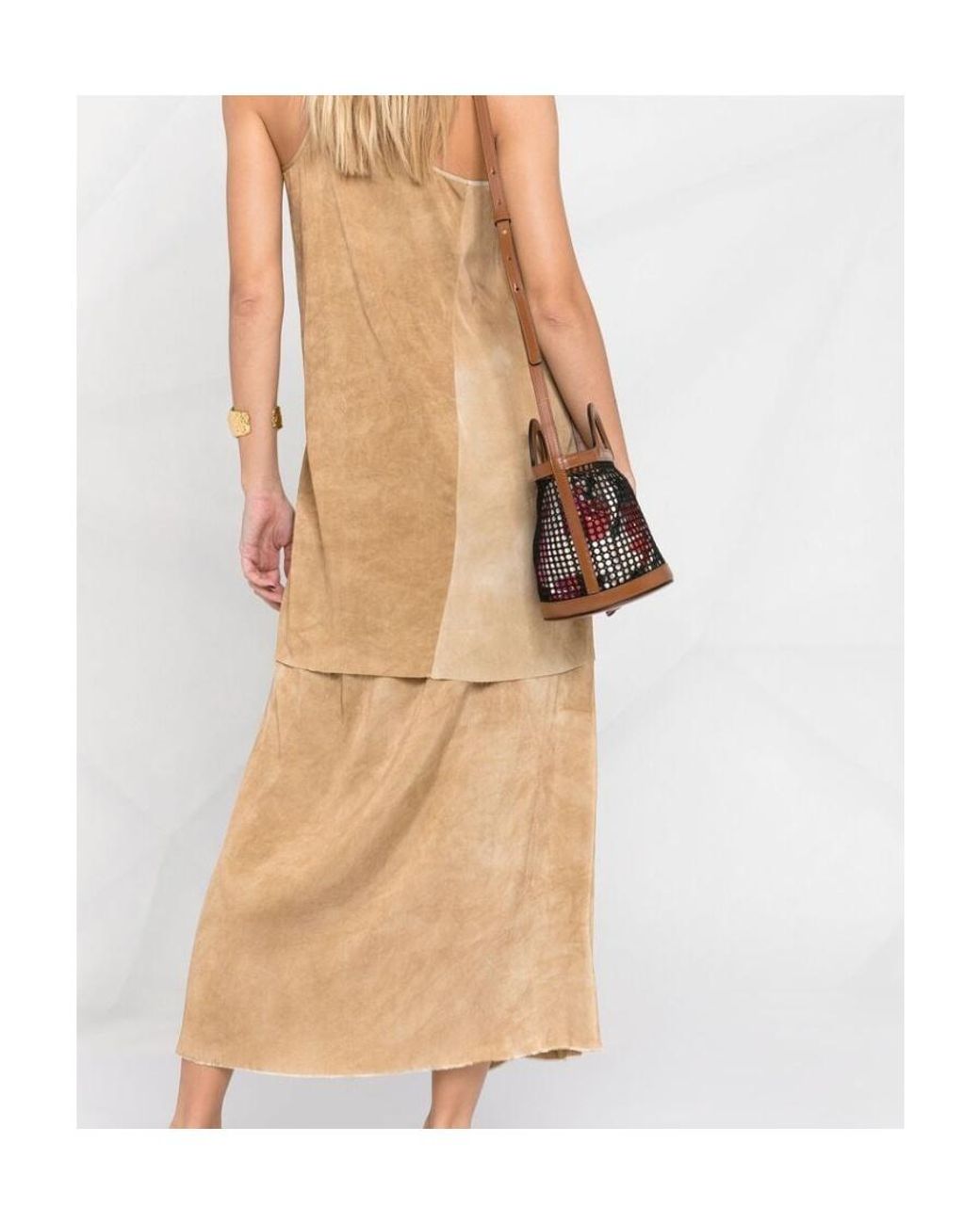 Uma Wang Natural Distressed Raw-Cut Maxi Skirt